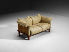 De Pas, D’Urbino & Lomazzi for Poltronova 'PITTI' Sofa in Leather and Walnut