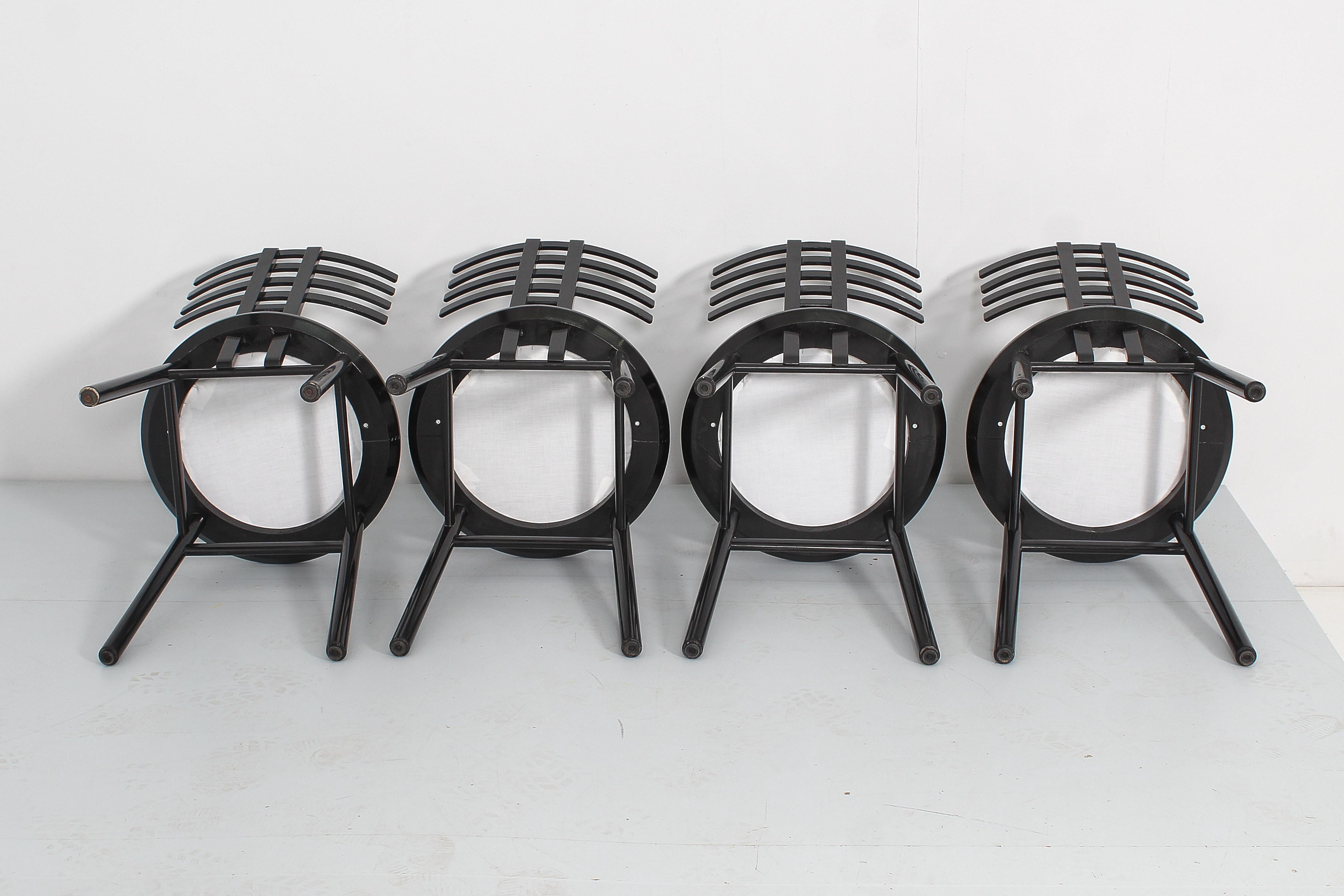 De Pas, D'urbino, Lomazzi für Sormani, 4er-Set „SARI“-Stühle, Italien, 1980er Jahre  im Angebot 6