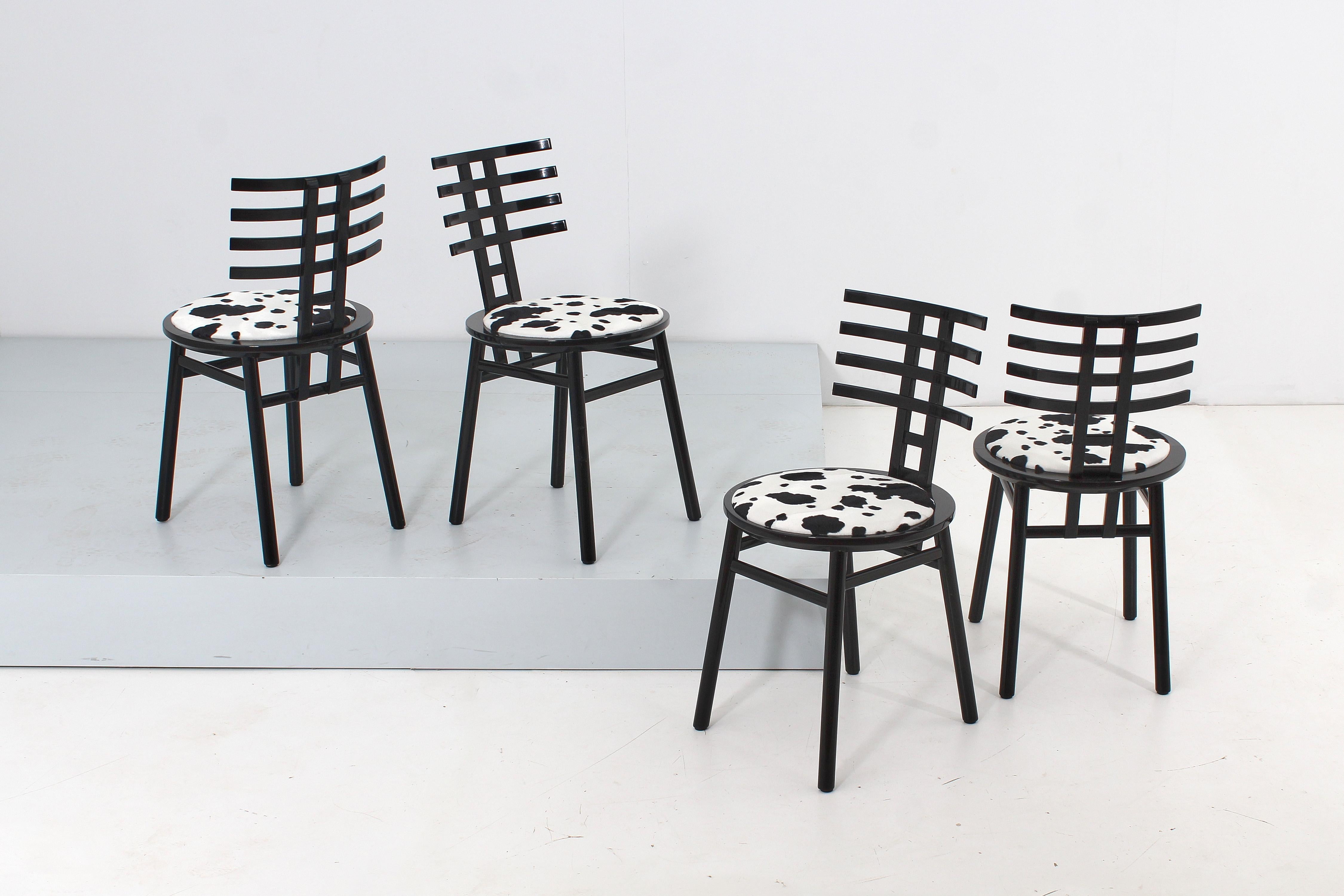 De Pas, D'urbino, Lomazzi für Sormani, 4er-Set „SARI“-Stühle, Italien, 1980er Jahre  (Moderne der Mitte des Jahrhunderts) im Angebot