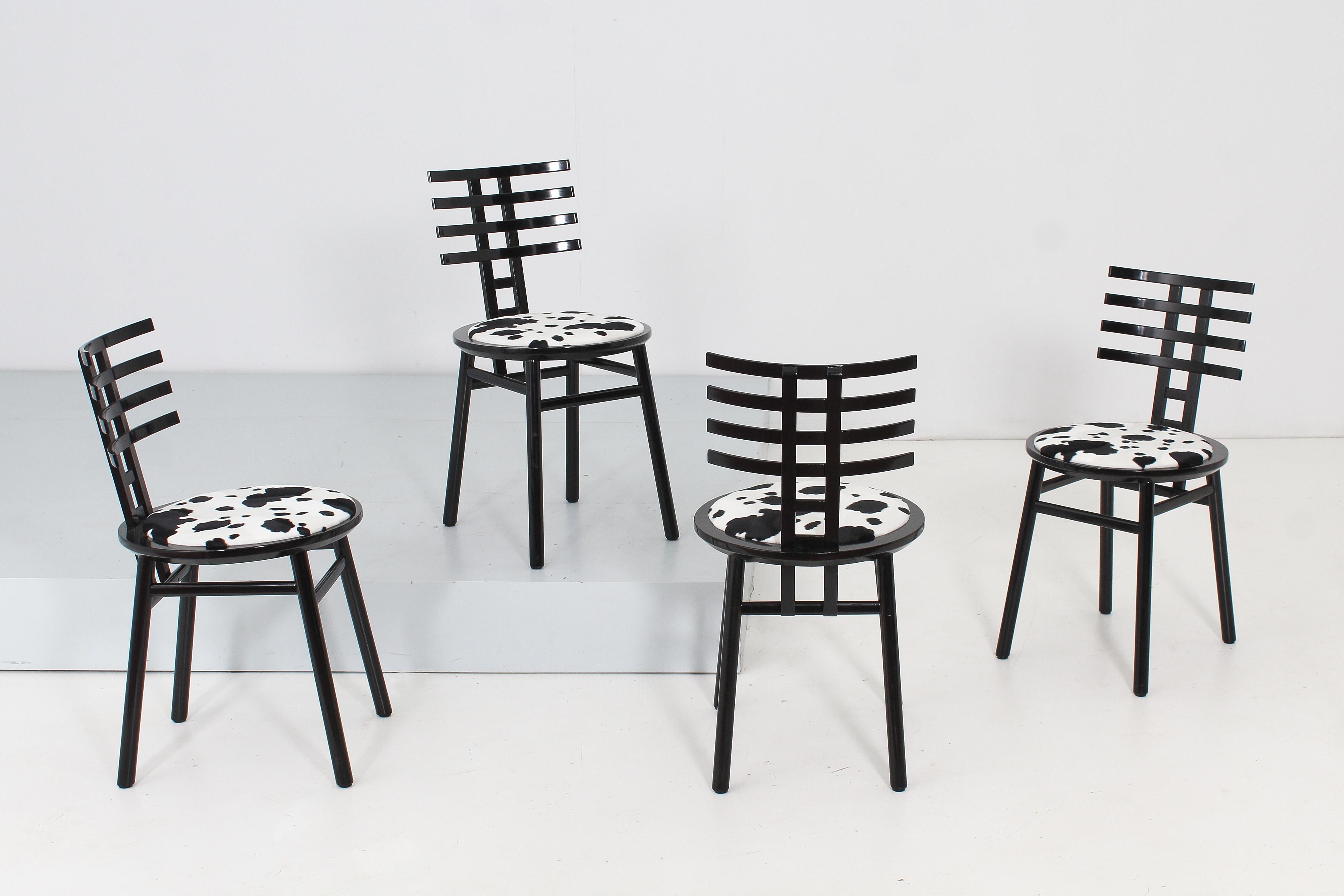 De Pas, D'urbino, Lomazzi für Sormani, 4er-Set „SARI“-Stühle, Italien, 1980er Jahre  (Italienisch) im Angebot