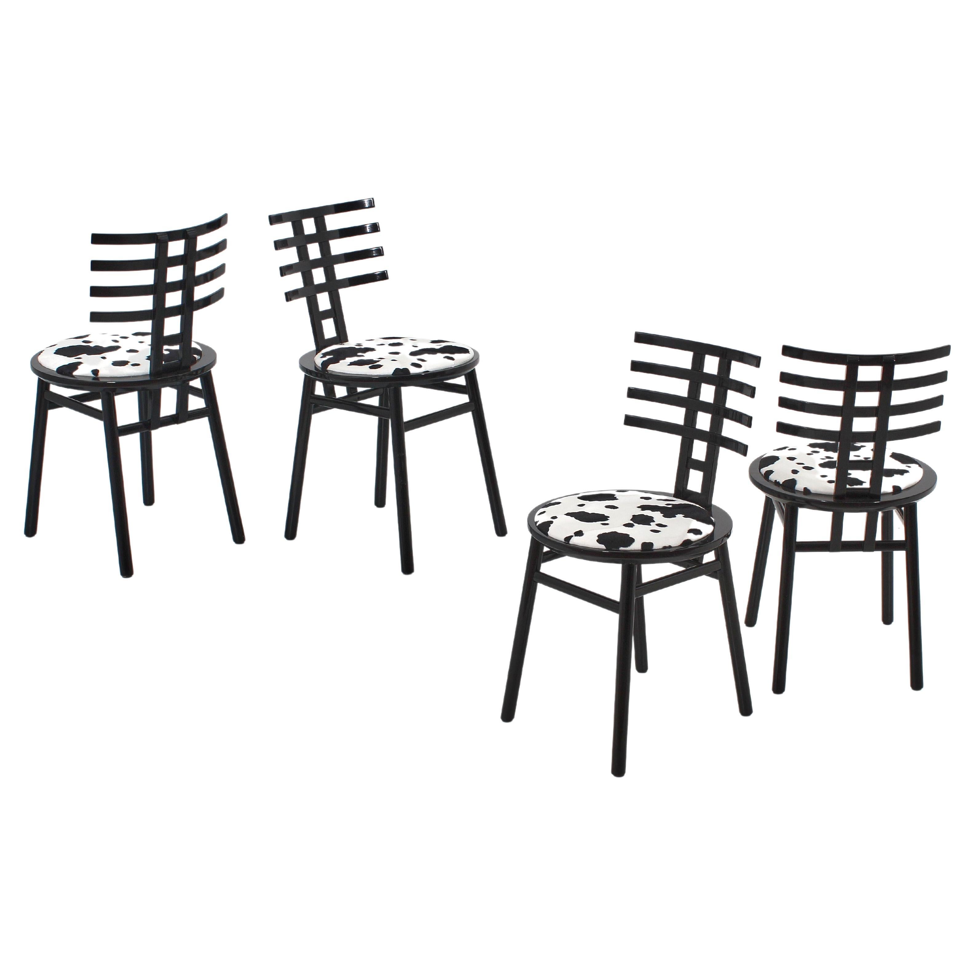 De Pas, D'urbino, Lomazzi for Sormani, Set of 4 "Sari" Chairs, Italy, 1980s  For Sale