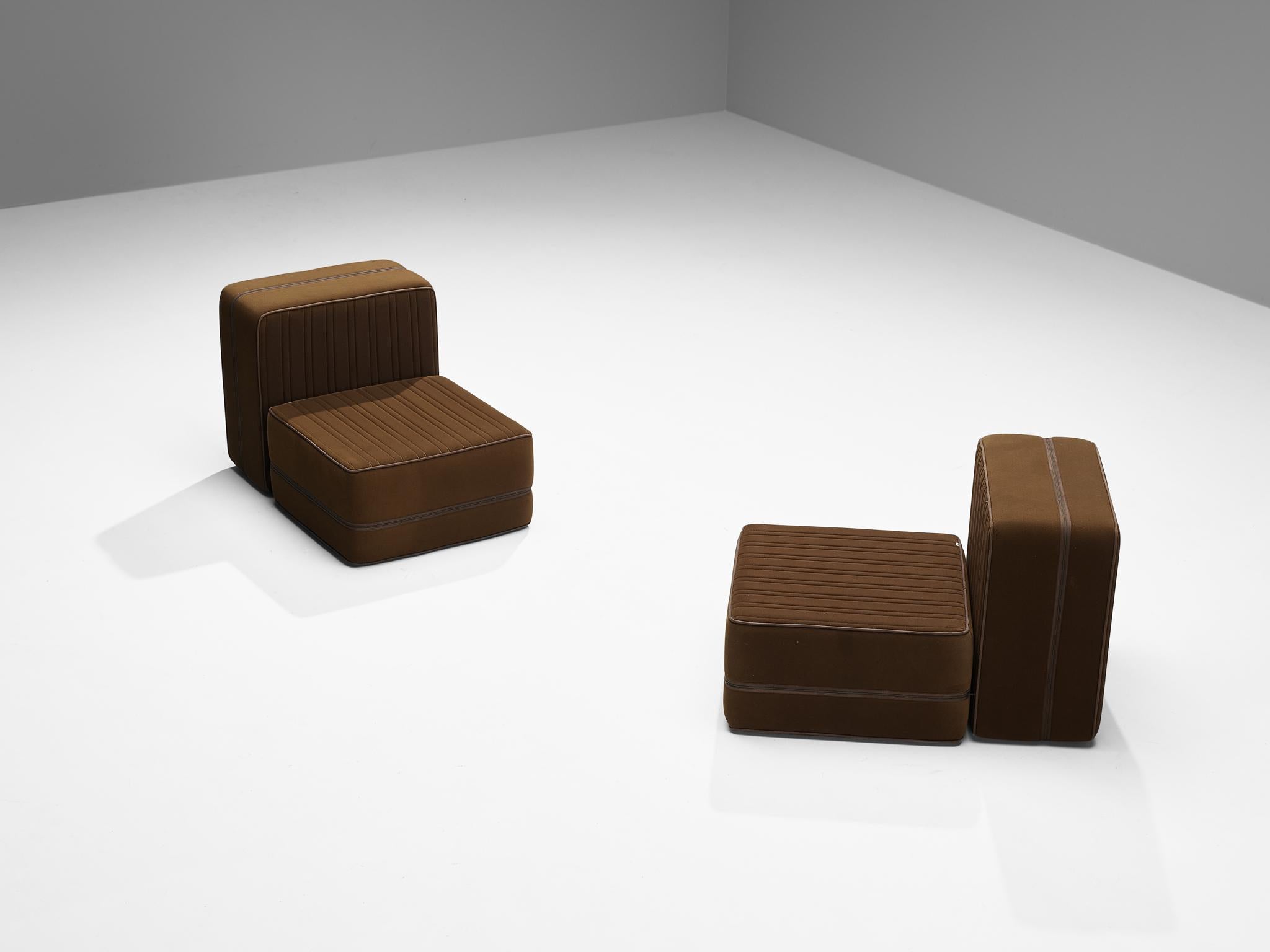 De Pas, D'Urbino & Lomazzi for Zanotta 'Settebello' Canapé sectionnel Vert Brown en vente 3