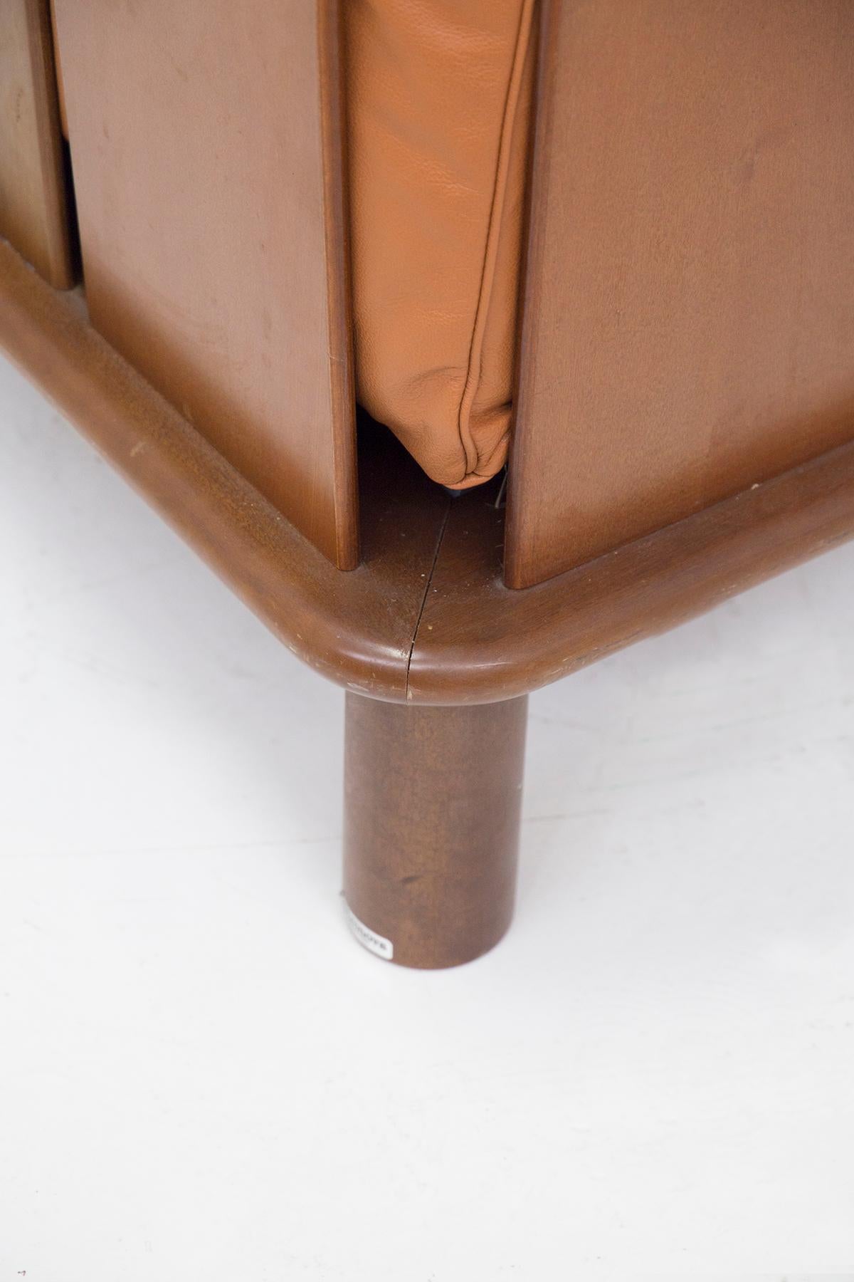 Late 20th Century De Pas-D'urbino-Lomazzi Leather Armchairs for Poltronova 1977, Original Label