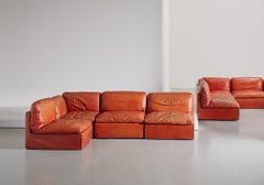 De Pas, D'urbino, Lomazzi Leather Modular Sofa, Italy, Mid-Century Modern