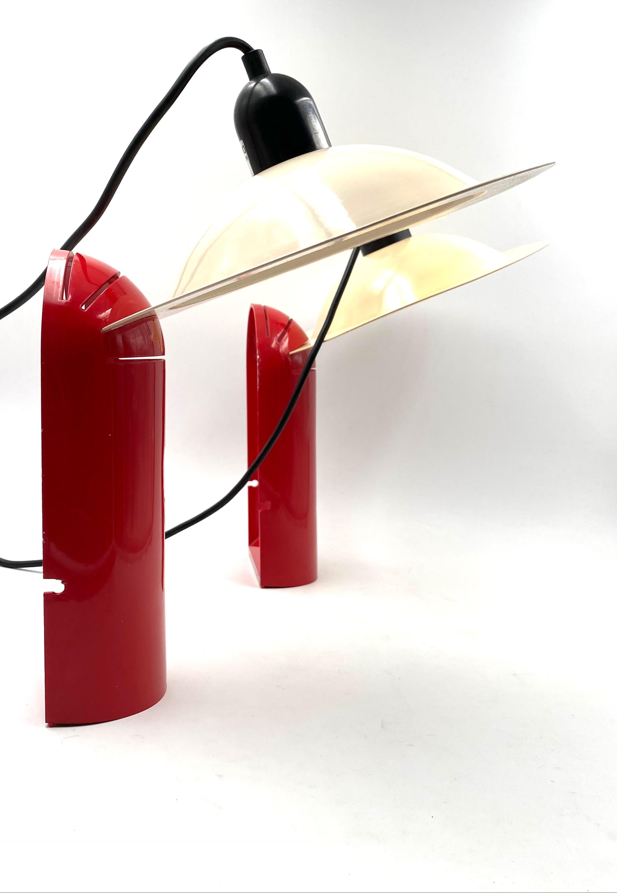 De Pas D'Urbino Lomazzi, Set of 2 'Lampiatta' Table Lamps, Stilnovo, Italy 1970s 3