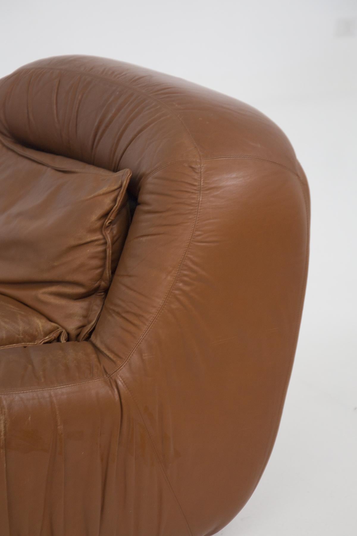 De Pas, D'Urbino, Lomazzi Vintage Leather Armchairs 'Attr' In Good Condition In Milano, IT