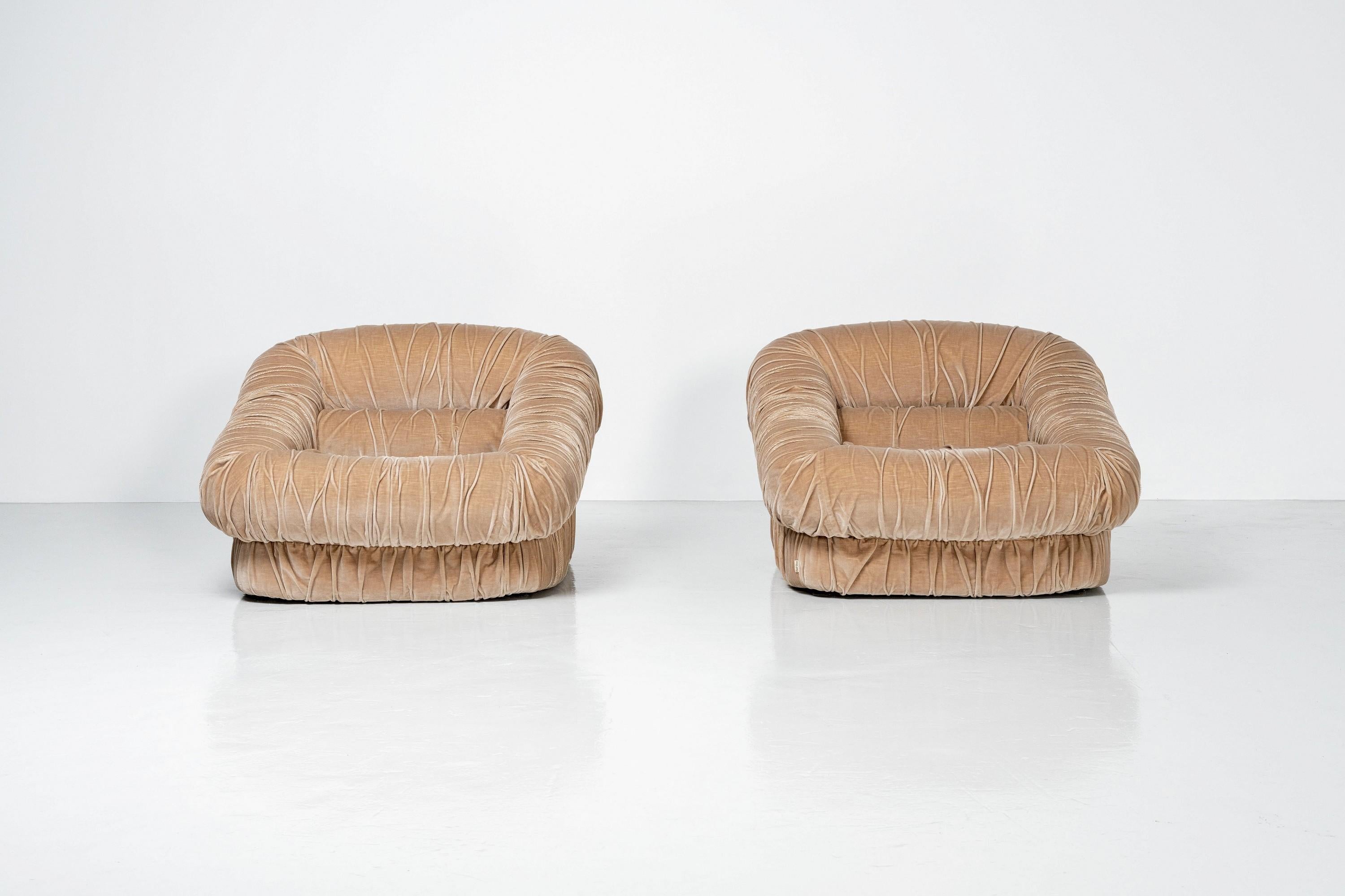 Mid-Century Modern De past, D'urbino and Lomazzi Dall Oca Lounge Chairs, Italy, 1975