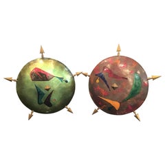 De Poli/Gio’ Ponti Stile Sconces Brass Enameled Copper, 1955, Italy