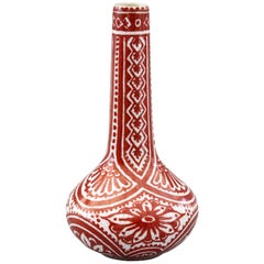 De Porcelyne Fles Dutch Delft Red Craquele Glaze Pottery Vase