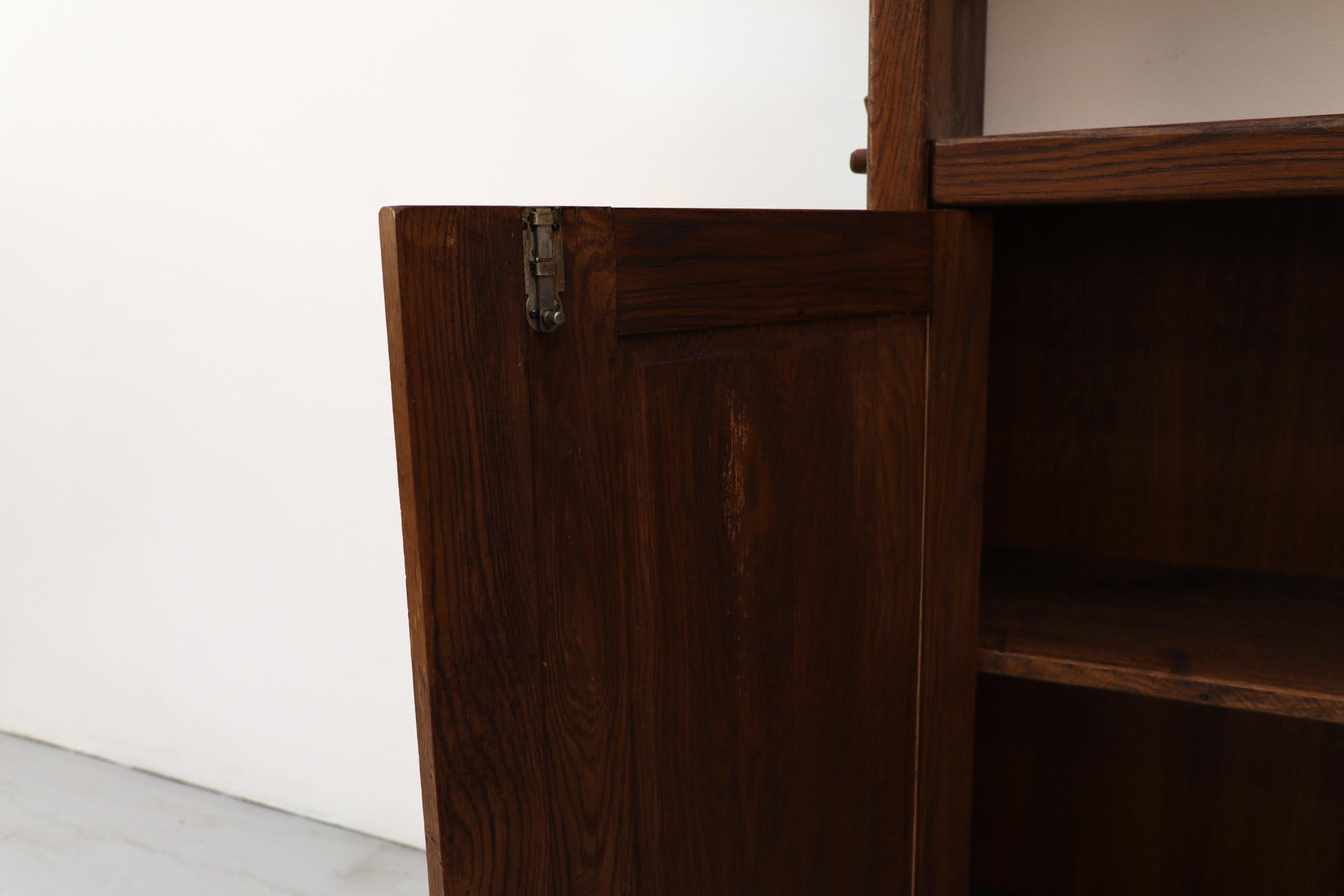 De Puydt Brutalist Oak Book Shelf with Lower Cabinet 8