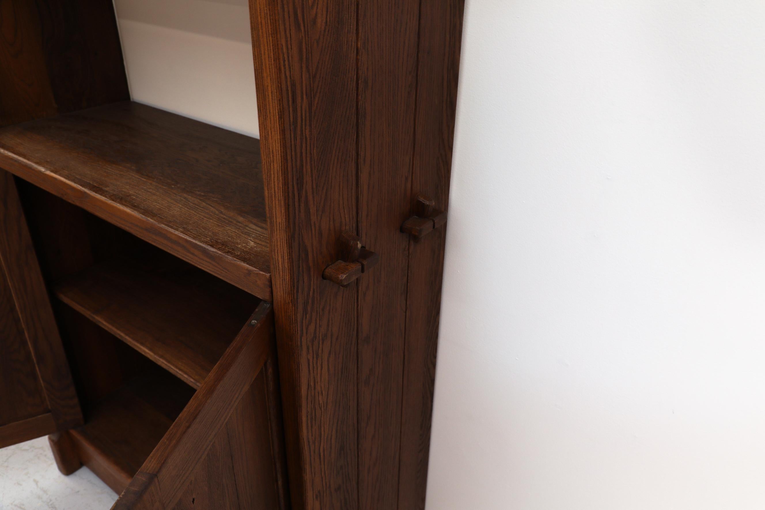 De Puydt Brutalist Oak Book Shelf with Lower Cabinet 13