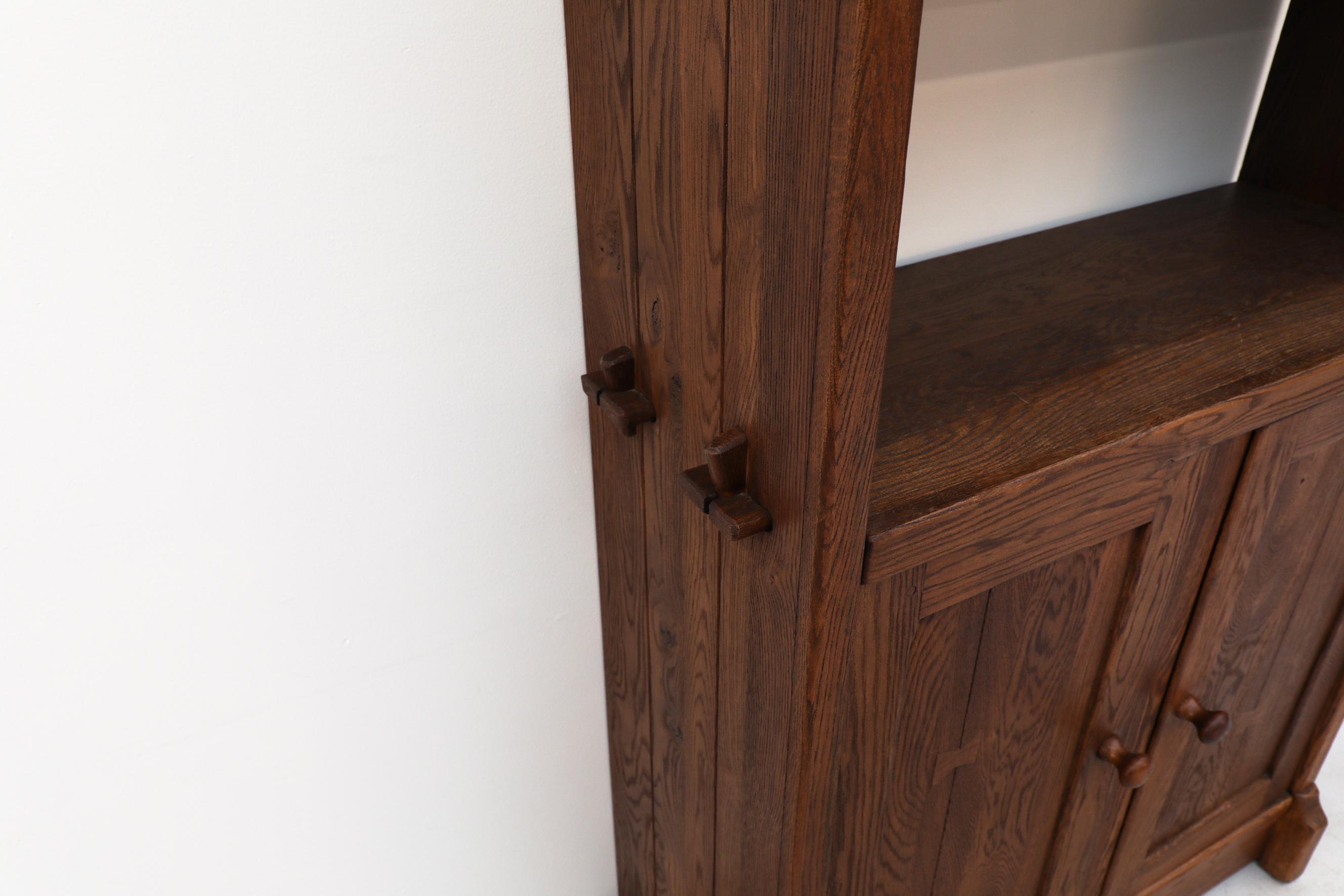 De Puydt Brutalist Oak Book Shelf with Lower Cabinet 3