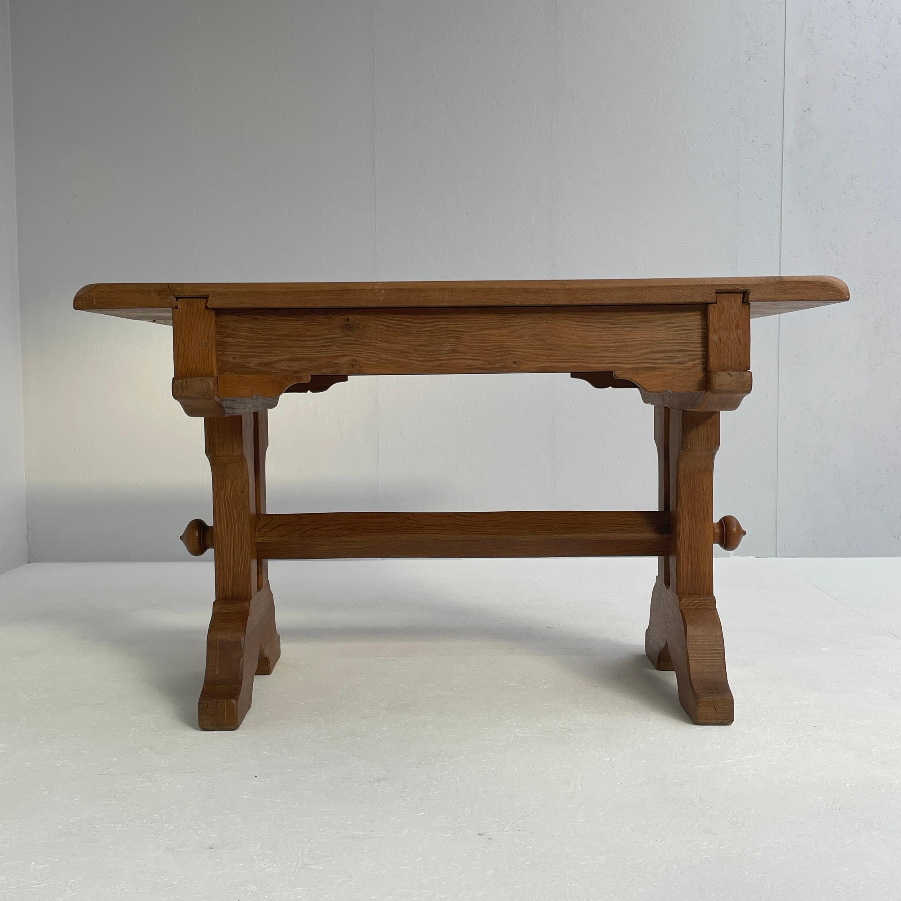 De Puydt Brutalist Oak Desk and Armchair, Belgium (1970) For Sale 7