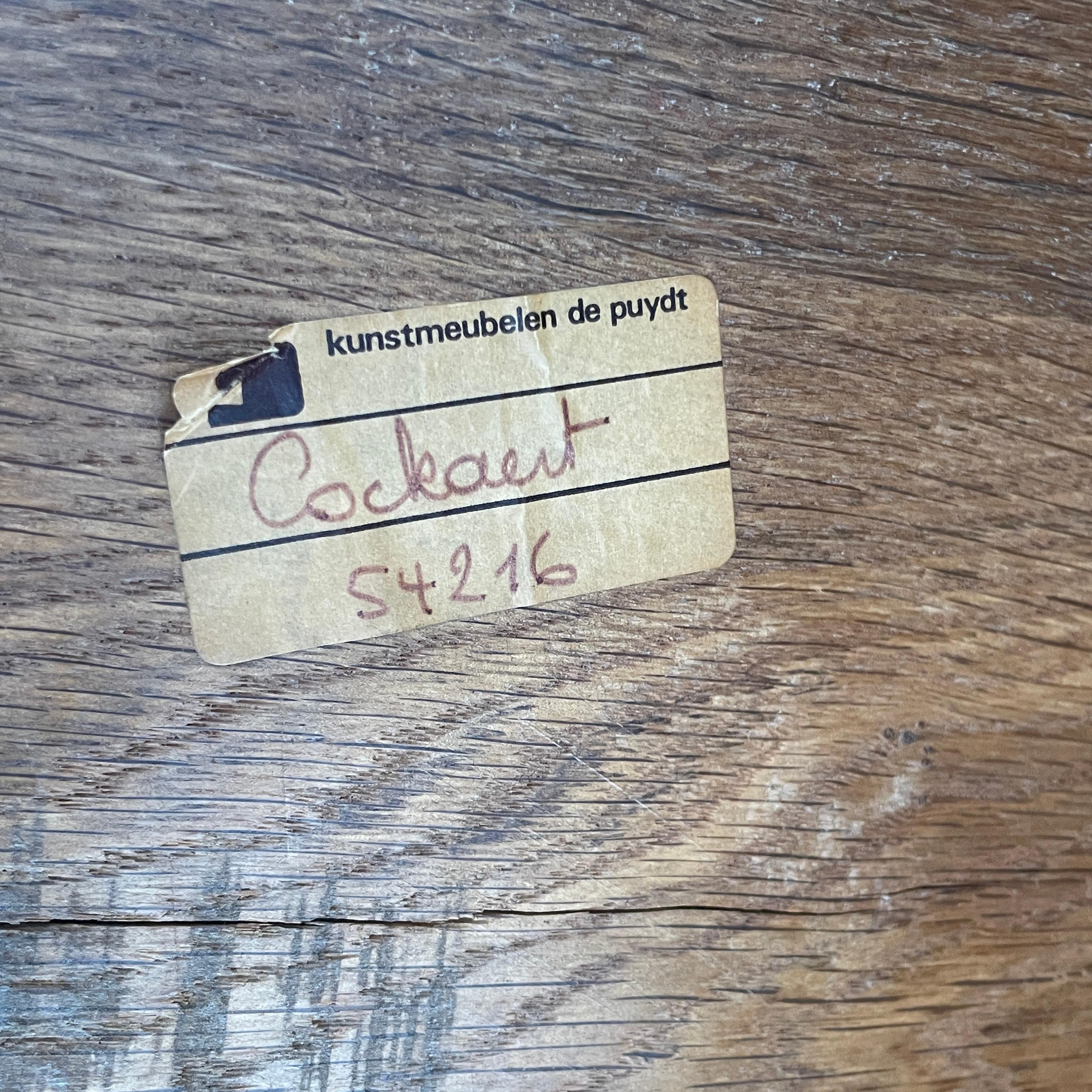 Late 20th Century De Puydt Brutalist Oak Desk and Armchair, Belgium (1970) For Sale