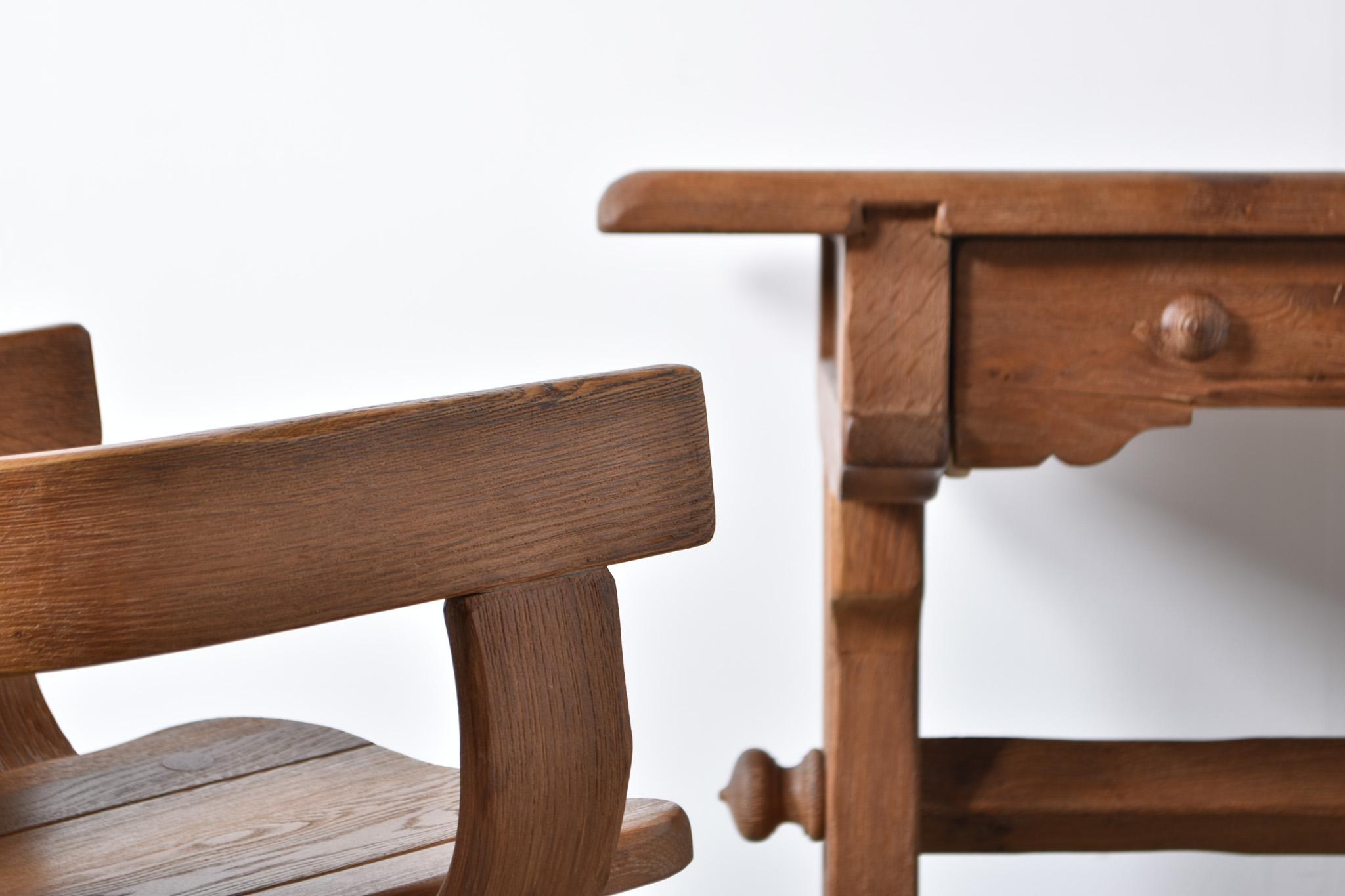 Oak De Puydt Desk and chair set