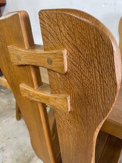De Puydt Oak Brutalist Dining Chairs and Table