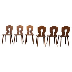 De Puydt Style Brutalist Dining Chairs in Original Condition