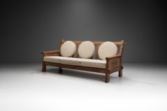 De Puydt Sofá de tres plazas con cojines tapizados, Bélgica Años 70