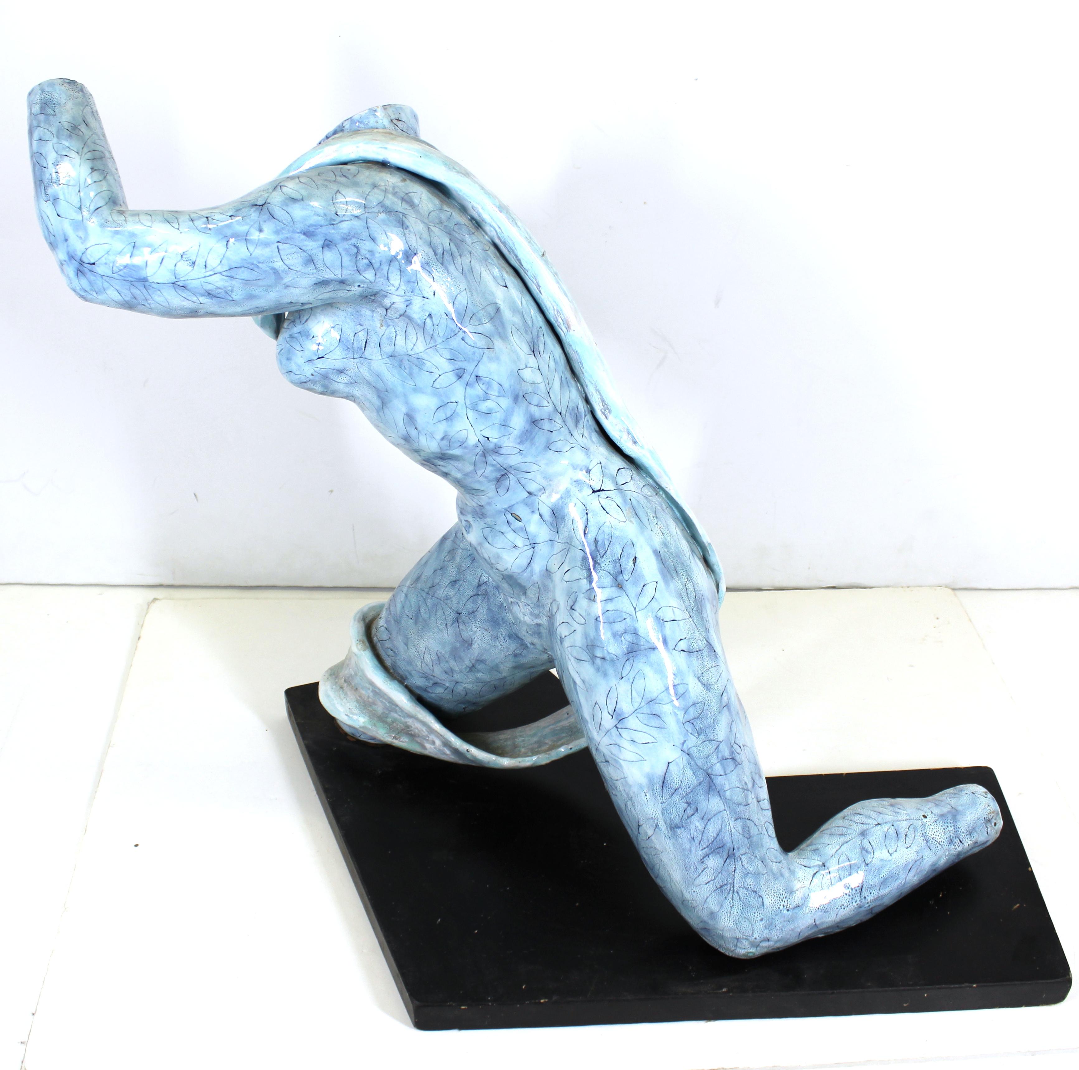 De Rosa for San Paolo Italian Glazed Ceramic Sculpture of Female Nude For Sale 5