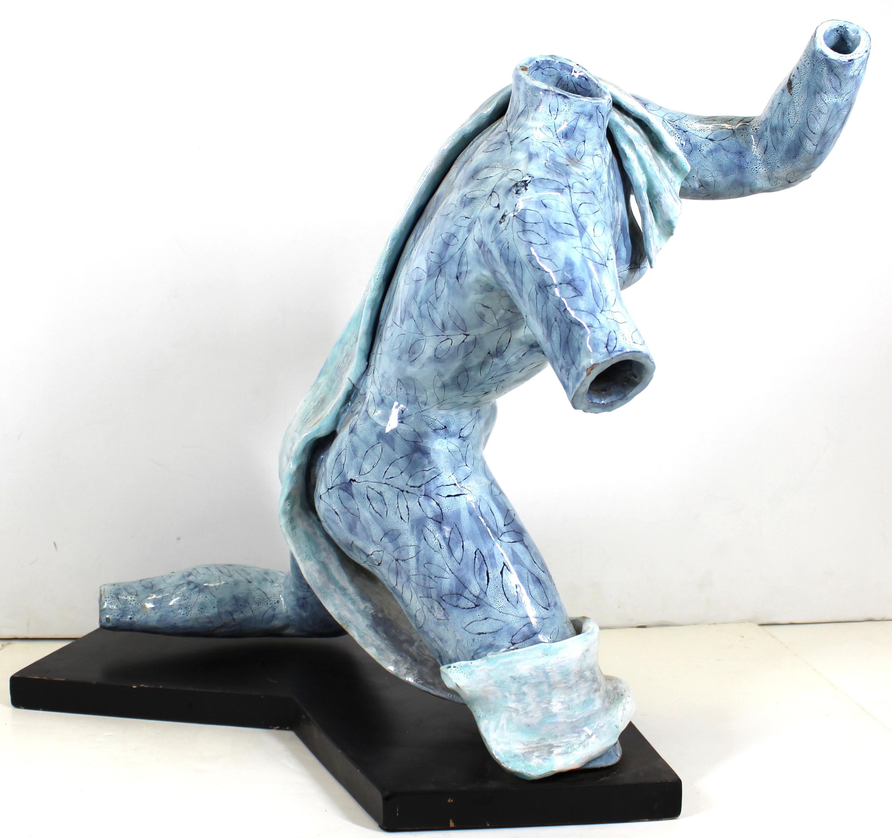De Rosa for San Paolo Italian Glazed Ceramic Sculpture of Female Nude In Good Condition For Sale In New York, NY