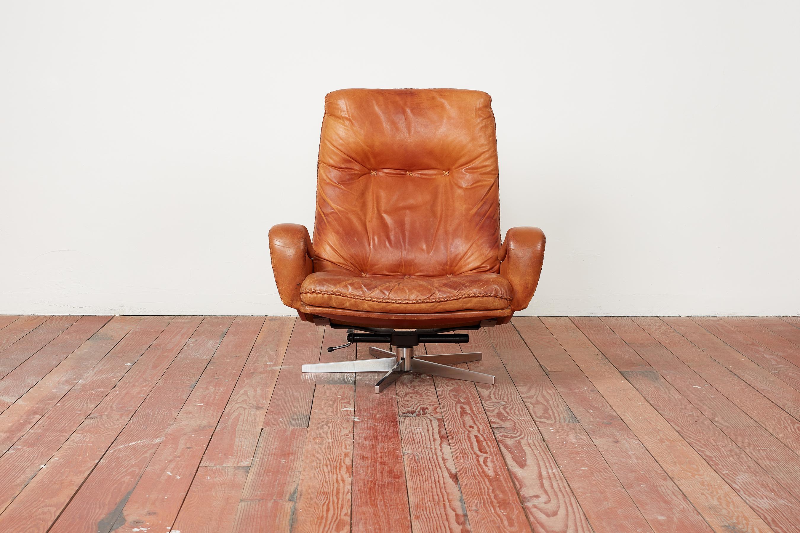 Leather De Sede Chair and Ottoman