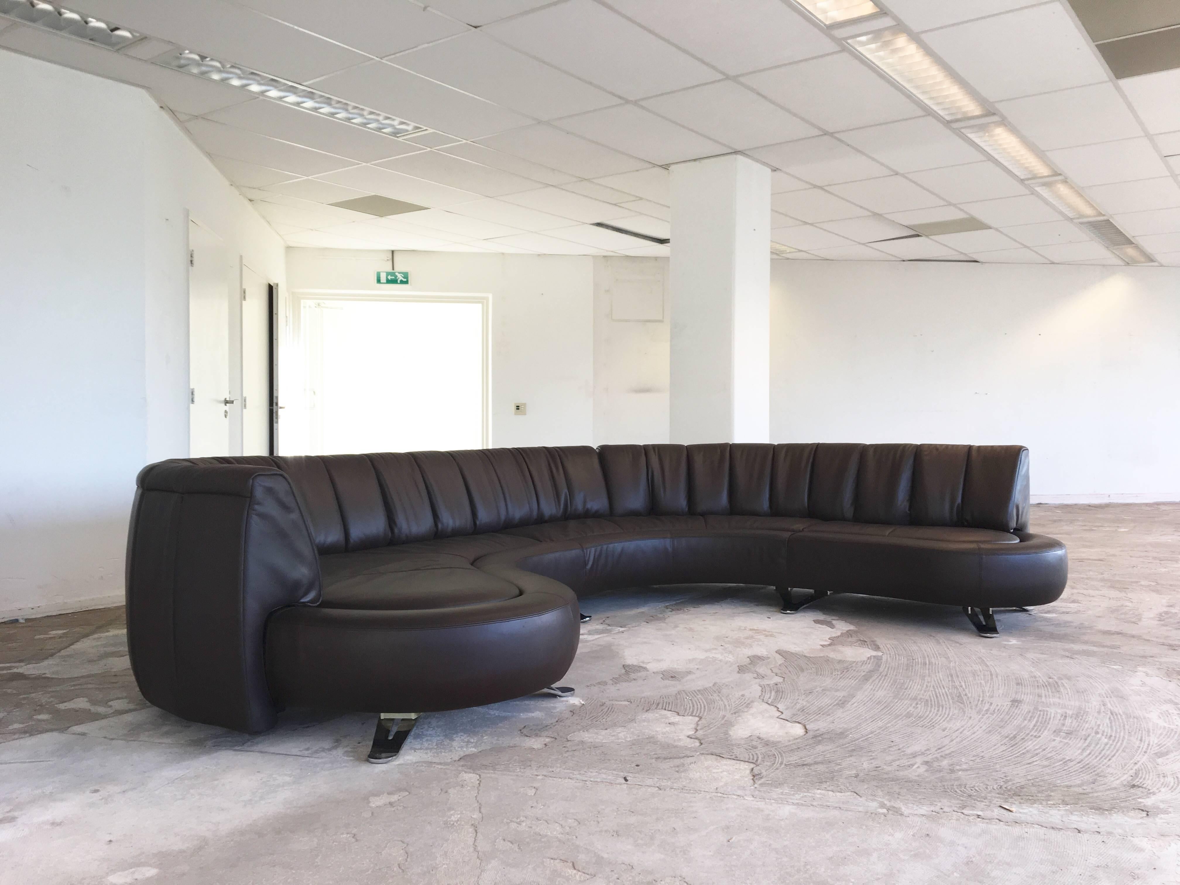 Modern De Sede, Brown Leather Landscaped Sofa, Model DS-1064 by Hugo De Ruiter, 2008 For Sale