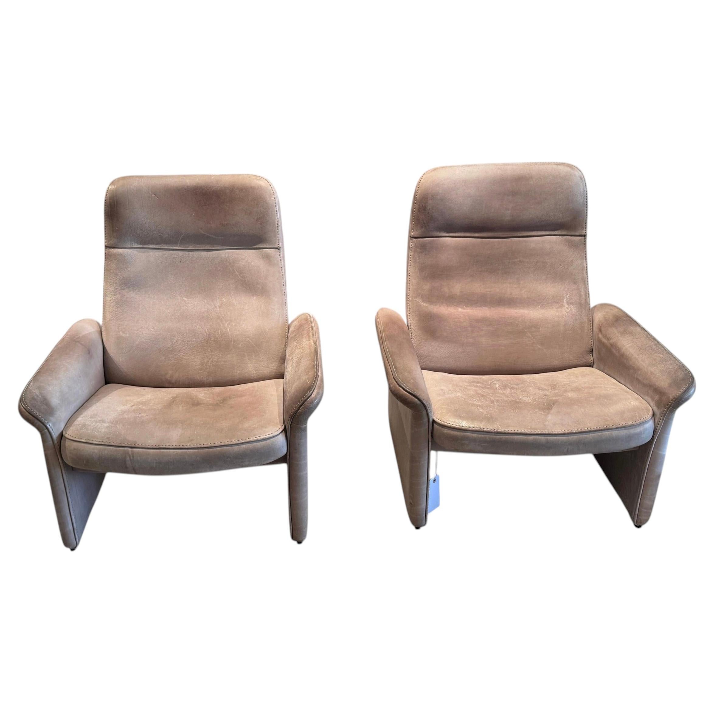 De Sede 1970s Buffalo Leather Recliner (2) For Sale