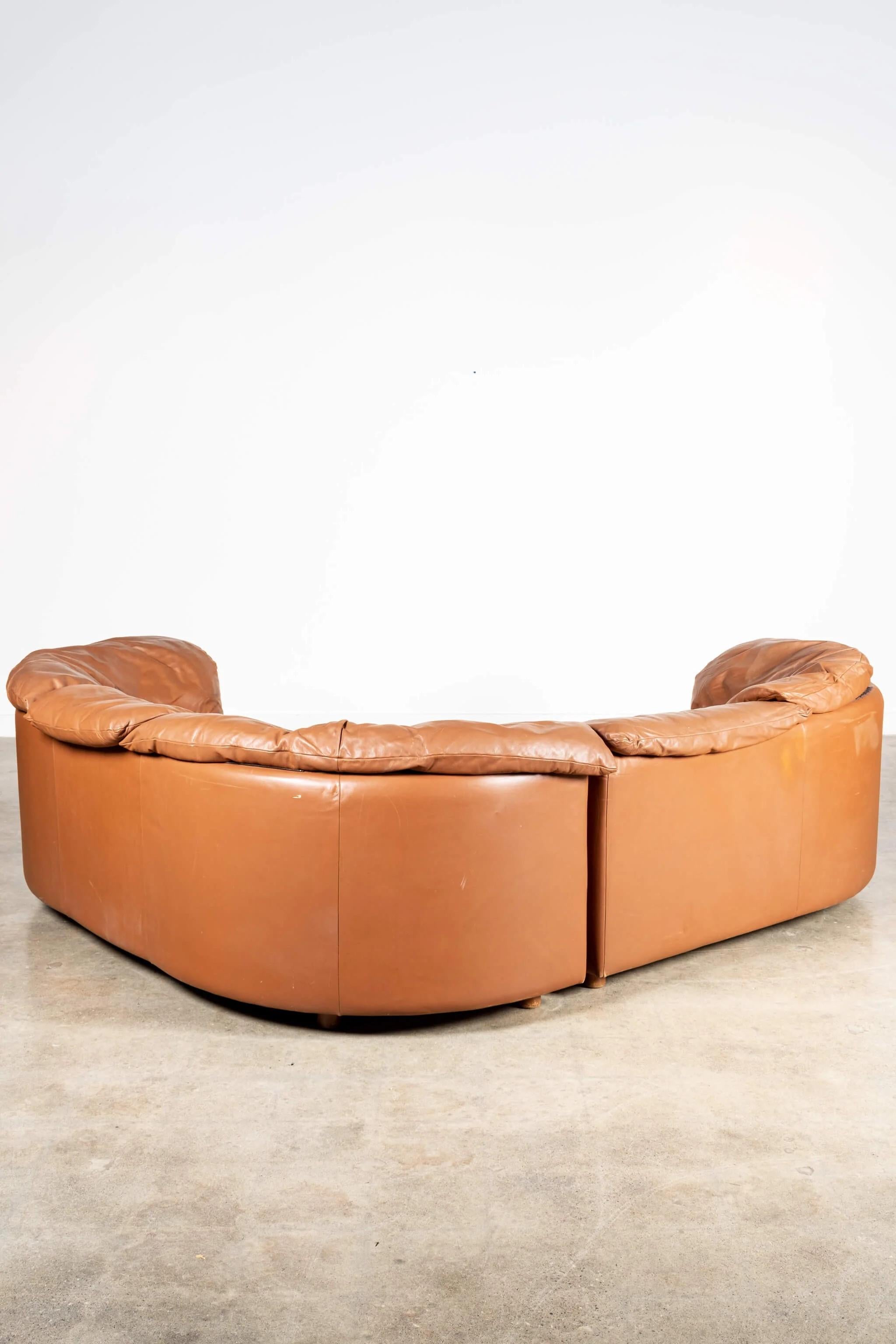 De Sede 1980s 2-Piece Leather Corner Sofa For Sale 7