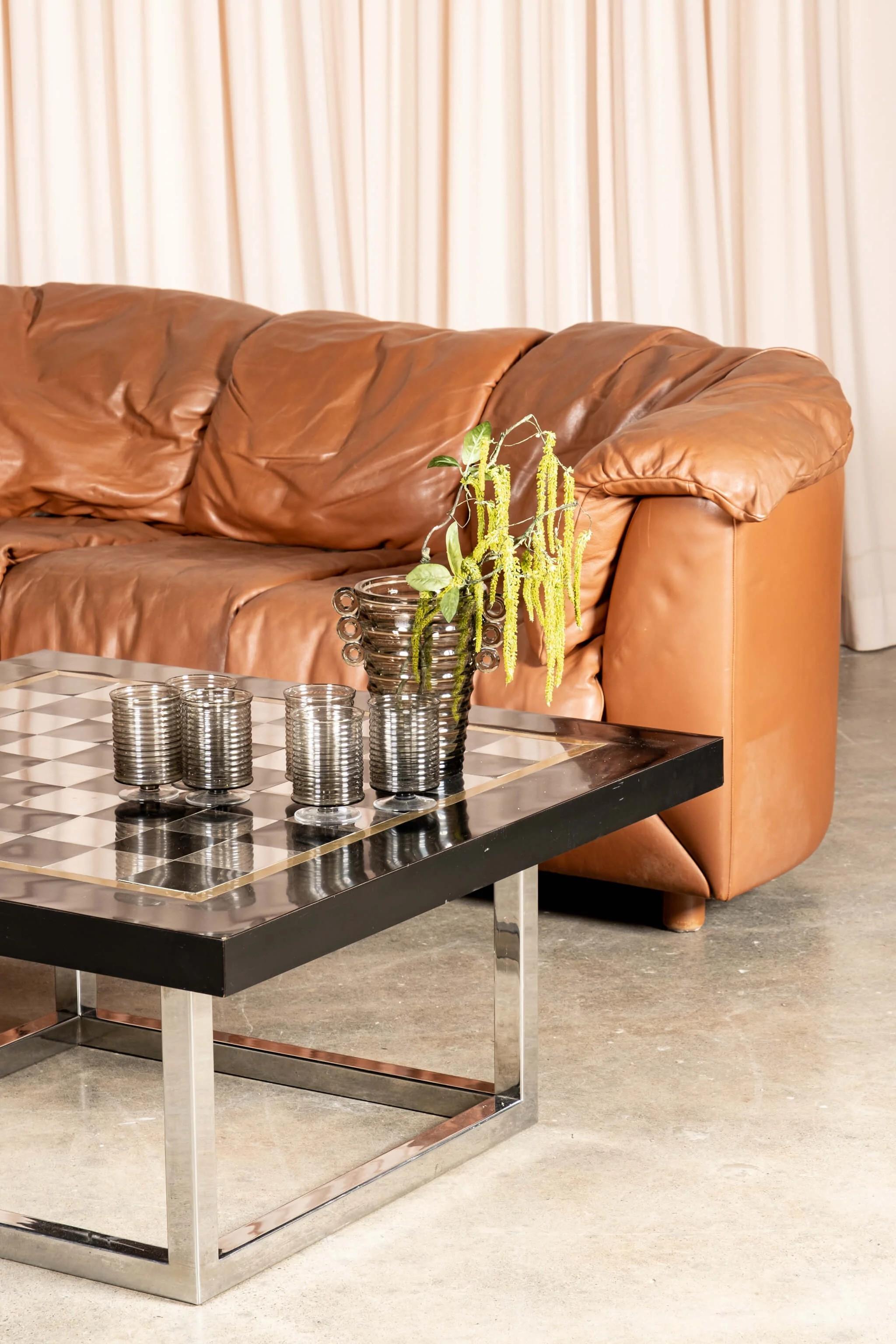 Post-Modern De Sede 1980s 2-Piece Leather Corner Sofa For Sale
