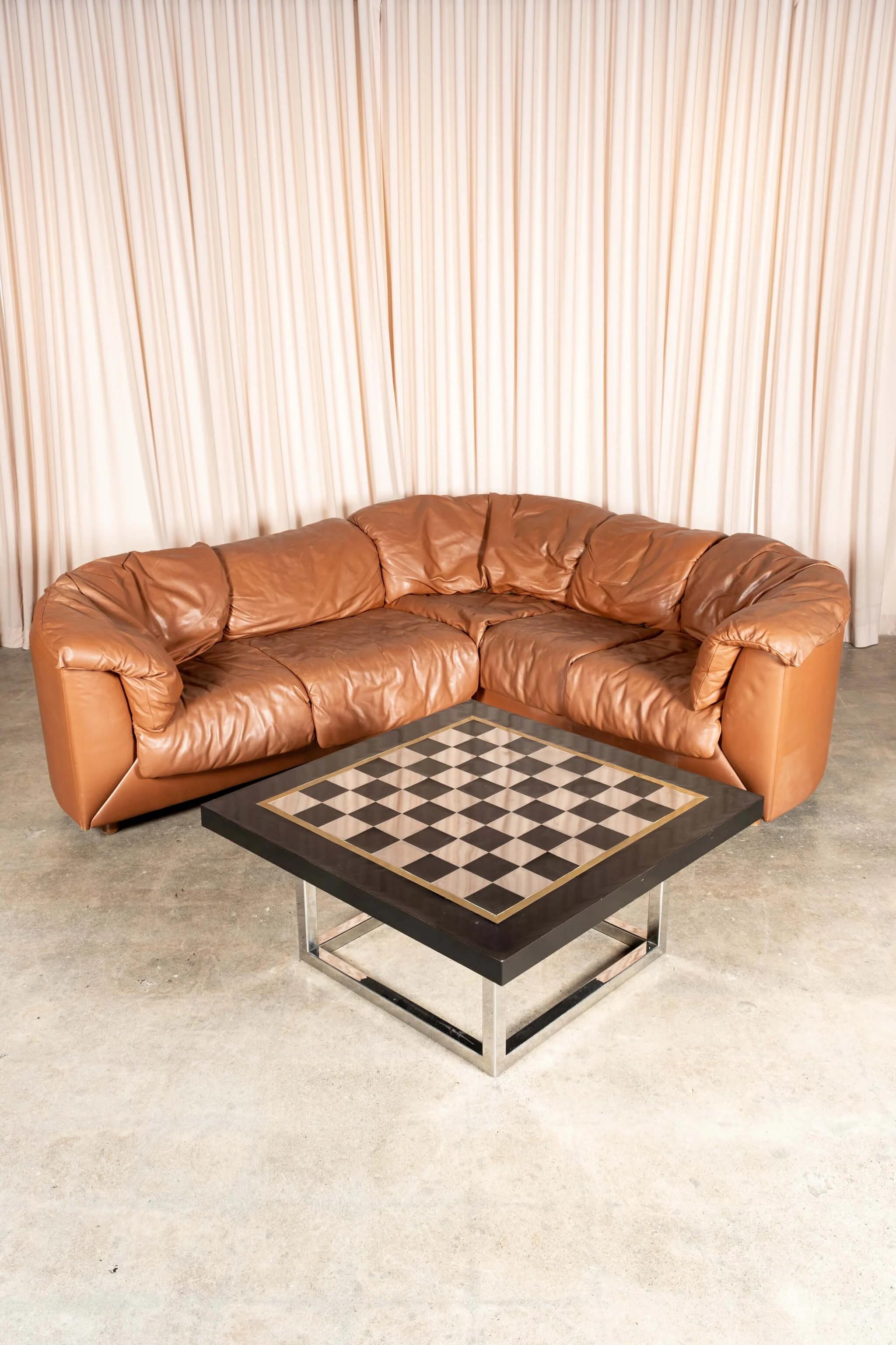 Swiss De Sede 1980s 2-Piece Leather Corner Sofa For Sale