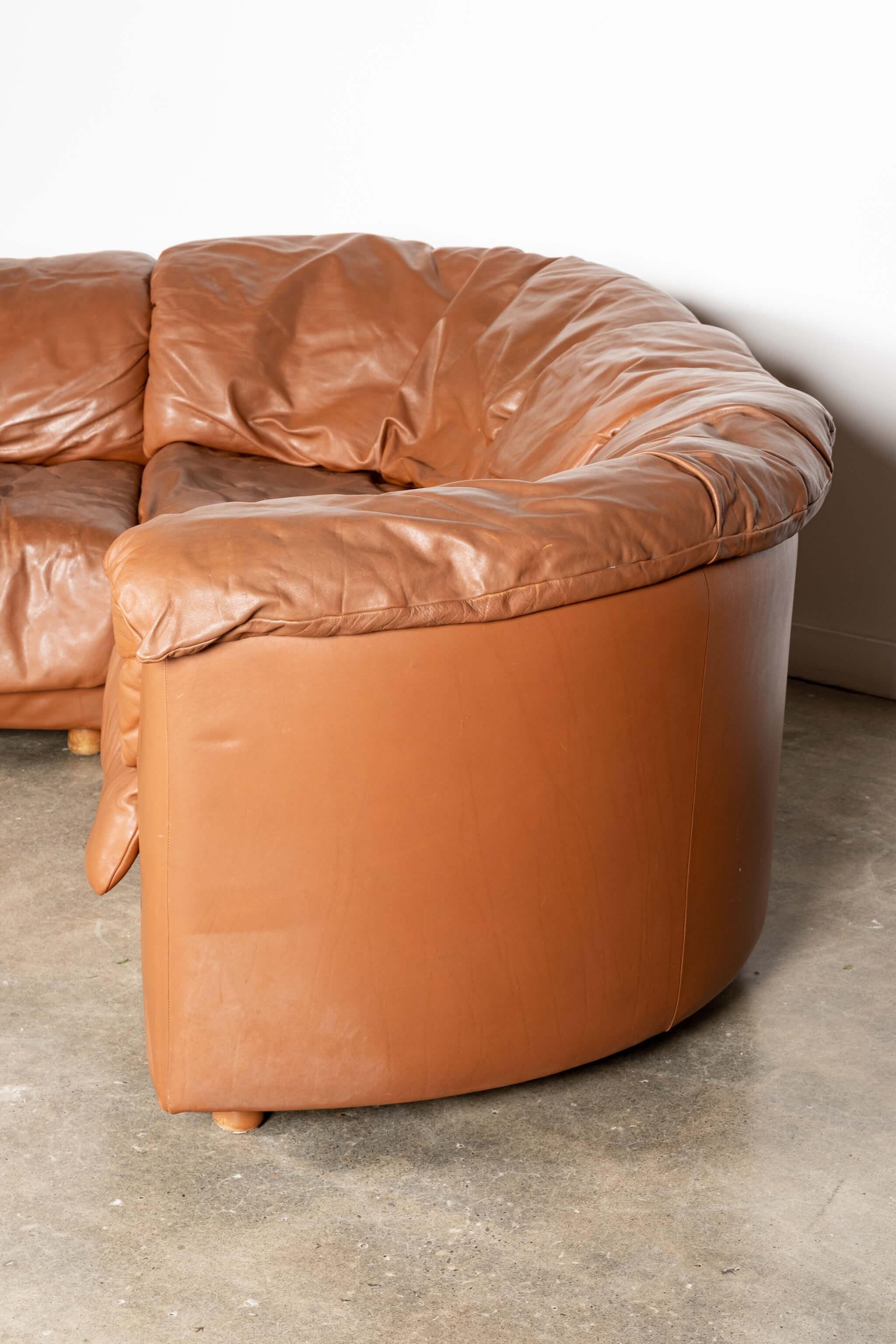 De Sede 1980s 2-Piece Leather Corner Sofa In Good Condition For Sale In Toronto, CA
