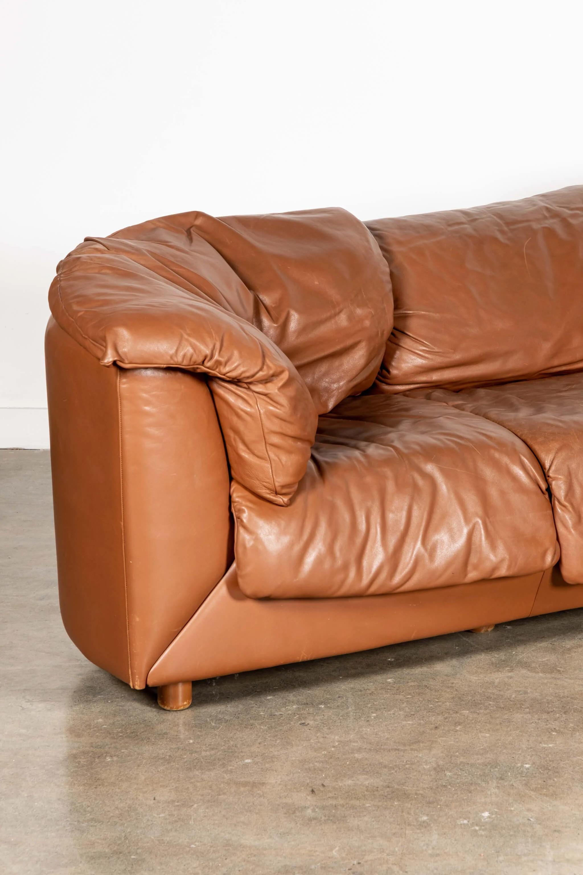 Late 20th Century De Sede 1980s 2-Piece Leather Corner Sofa For Sale