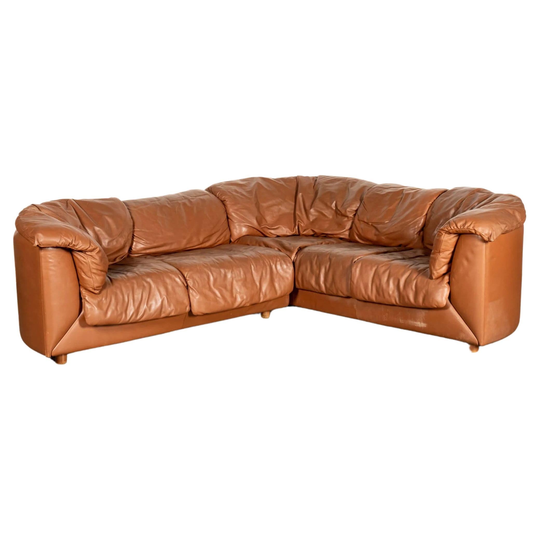 De Sede 1980s 2-Piece Leather Corner Sofa For Sale