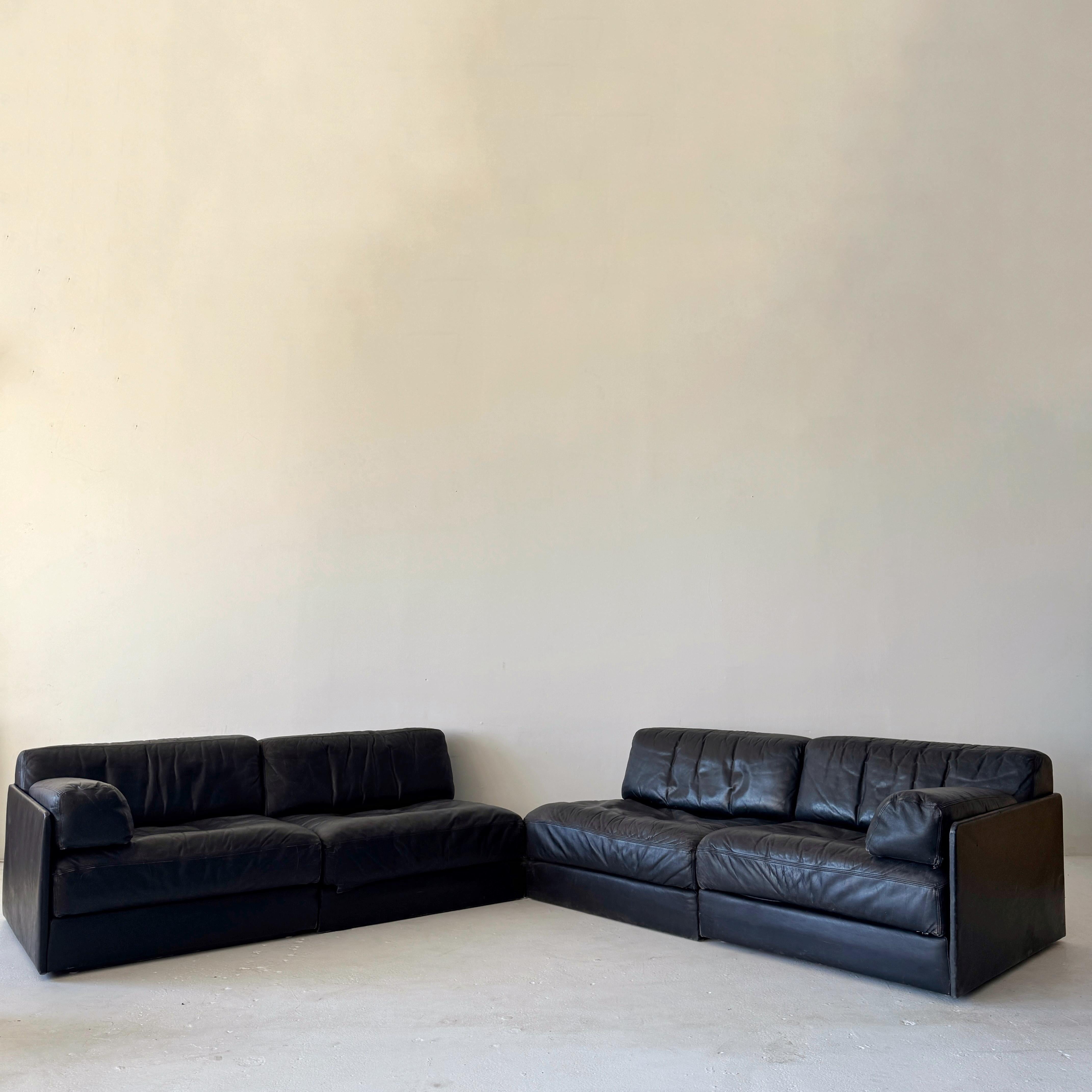 Seccional modular de cuero De Sede años 90 (4 piezas) Suizo en venta