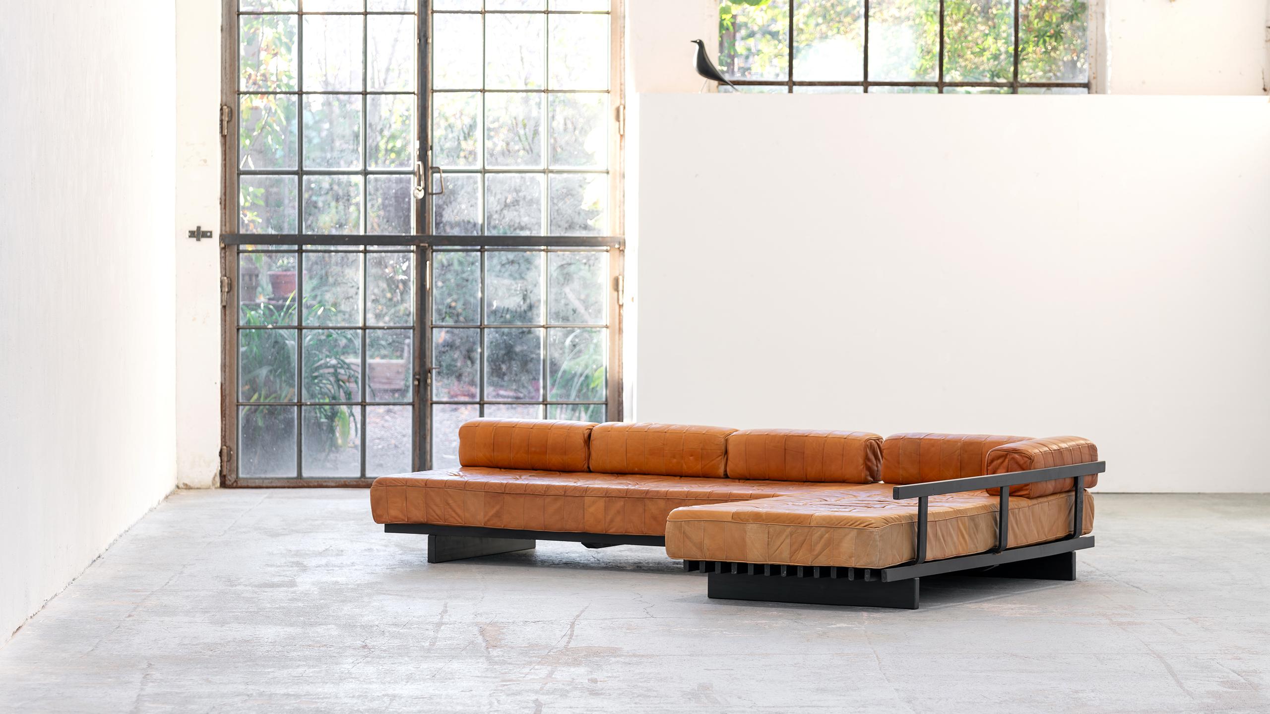 De Sede 2x Daybed & modular Sofa DS80 in cognac Leather 1969 Mid Century Modern 6