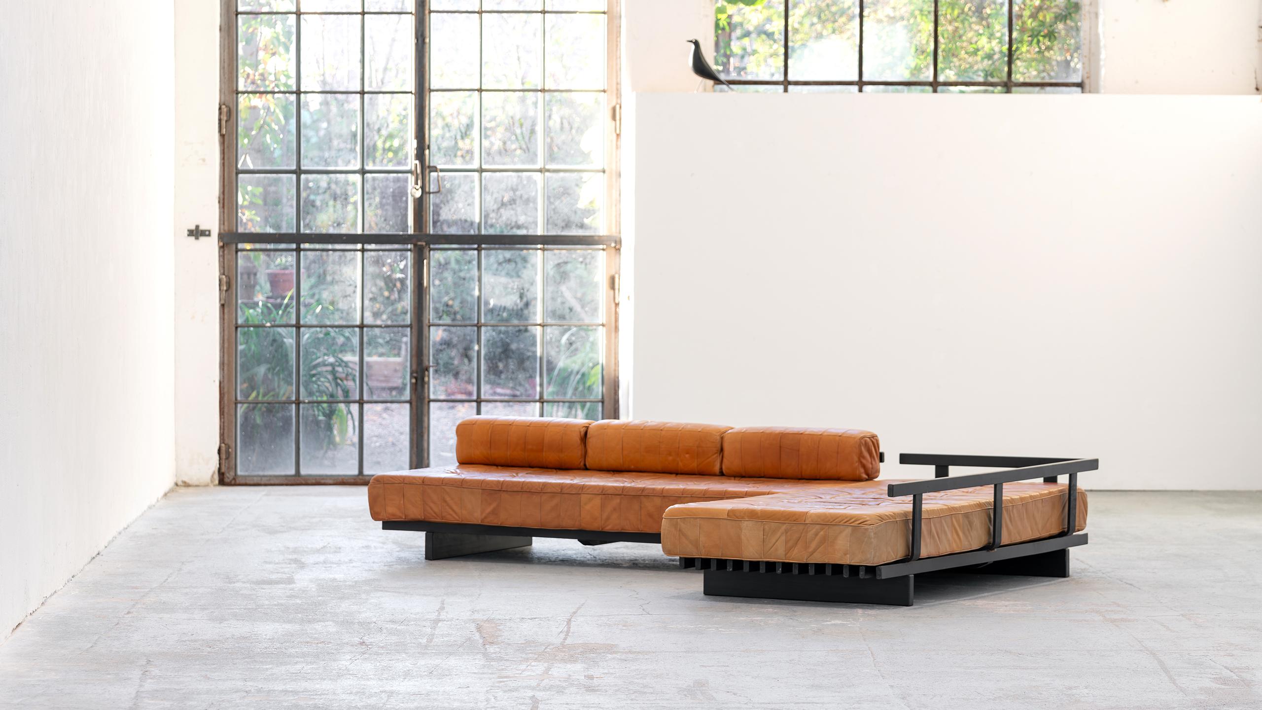 De Sede 2x Daybed & modular Sofa DS80 in cognac Leather 1969 Mid Century Modern 7