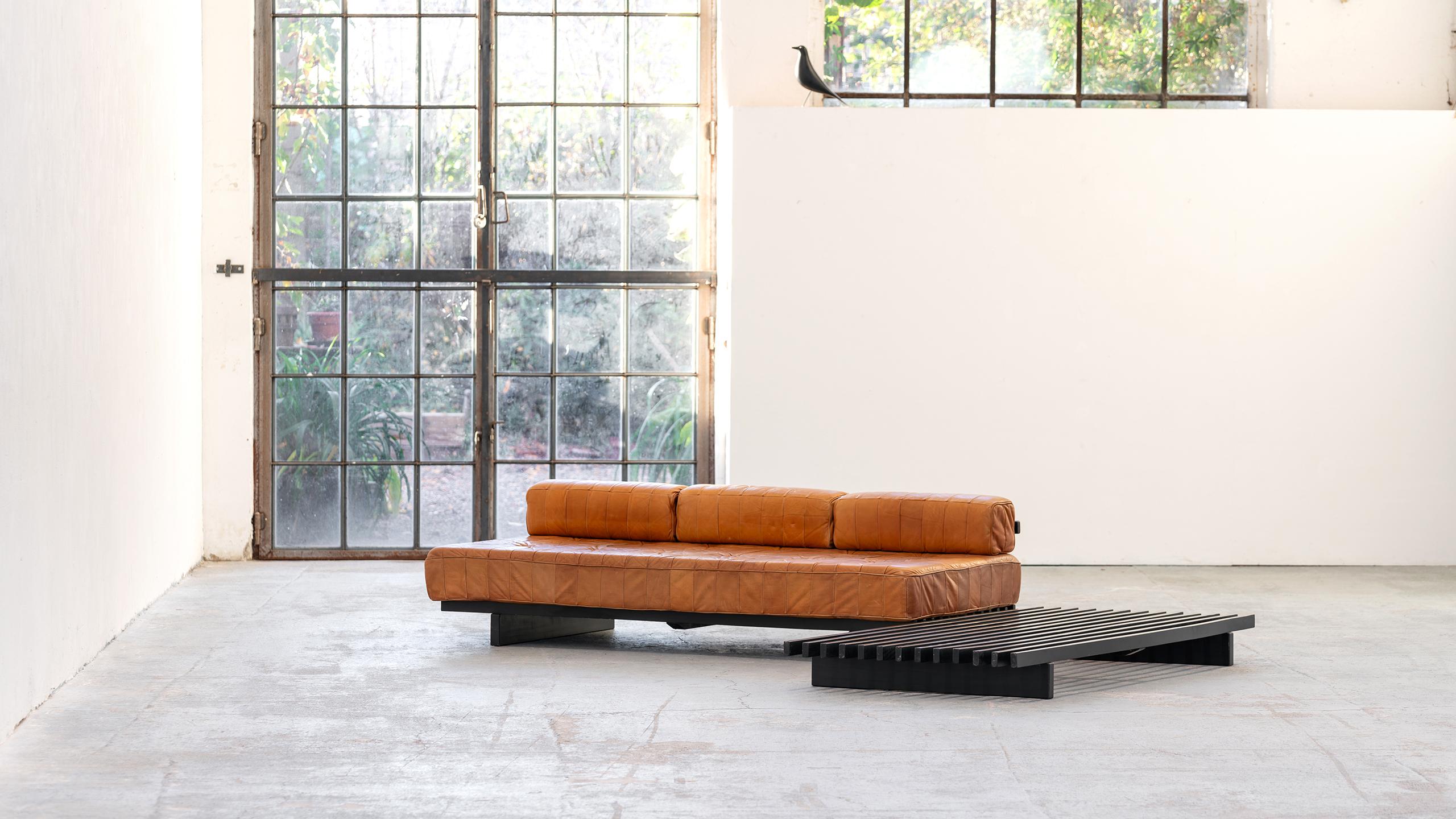 De Sede 2x Daybed & modular Sofa DS80 in cognac Leather 1969 Mid Century Modern 8