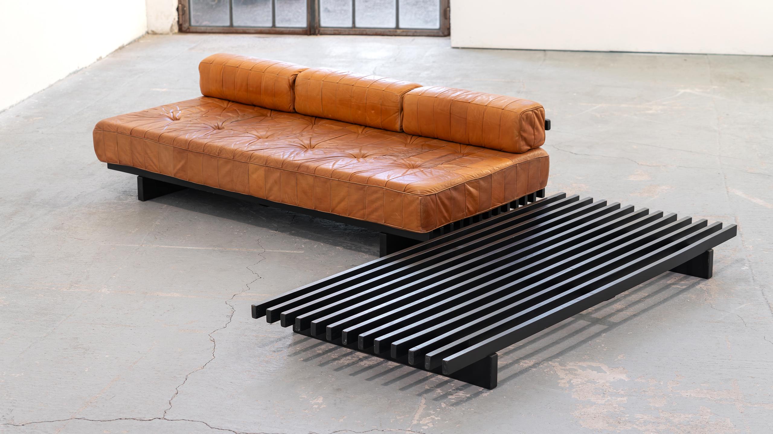 De Sede 2x Daybed & modular Sofa DS80 in cognac Leather 1969 Mid Century Modern 9
