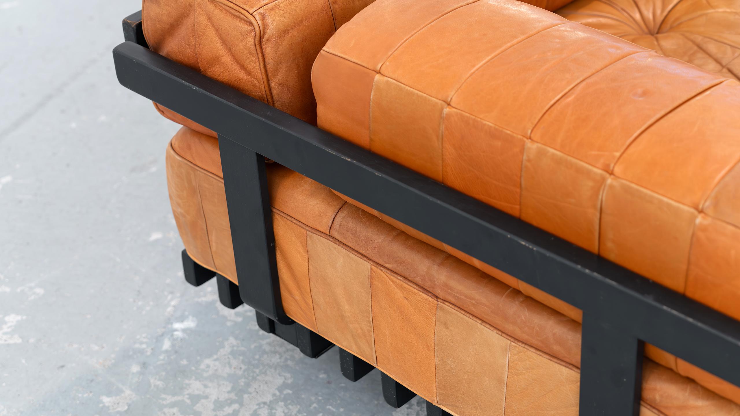 De Sede 2x Daybed & modular Sofa DS80 in cognac Leather 1969 Mid Century Modern 12