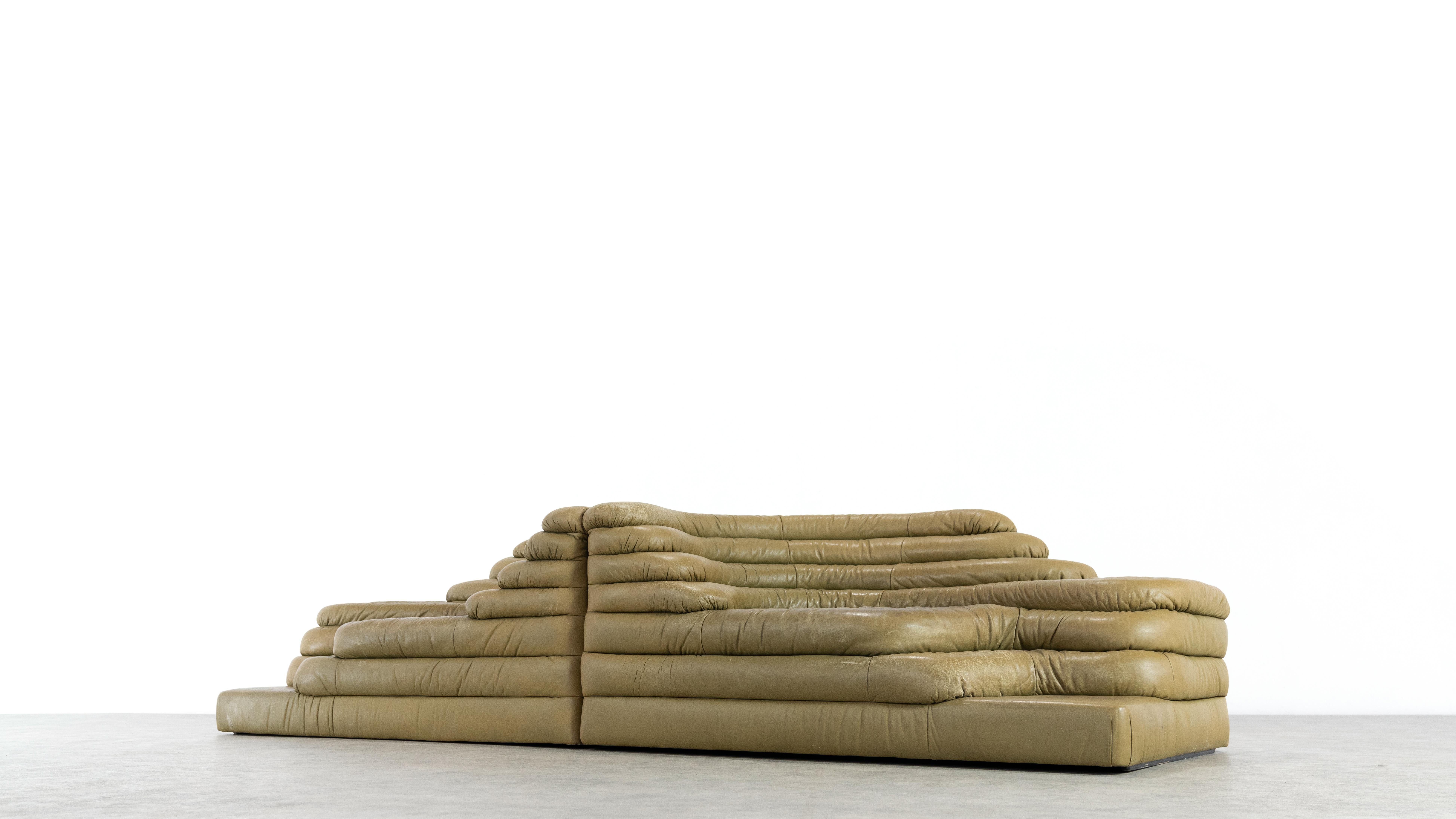 De Sede, 2 Terrazza Sofa DS1025 in Leather by Ubald Klug & Ueli Berger in 1972 7