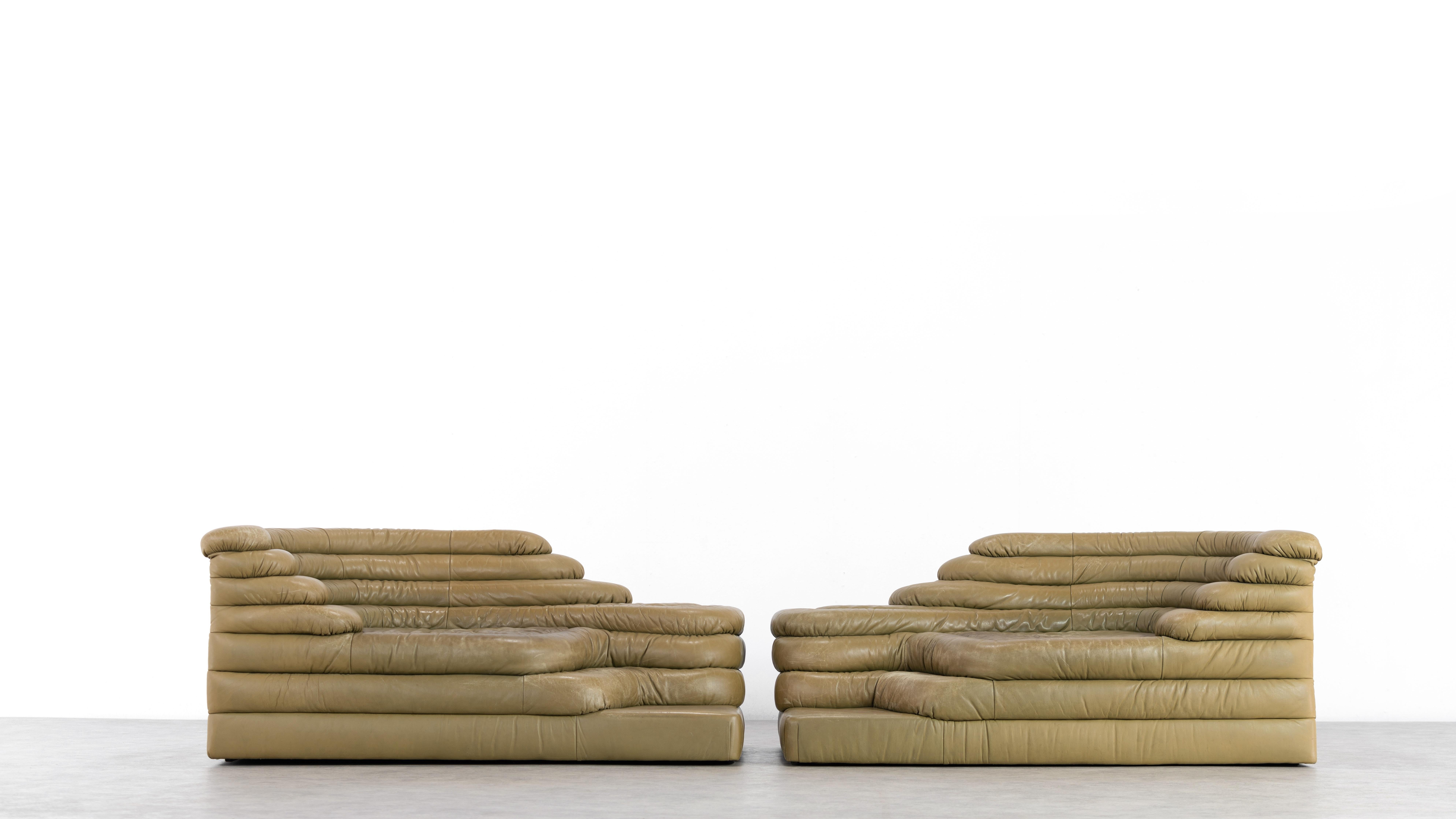 De Sede, 2 Terrazza Sofa DS1025 in Leather by Ubald Klug & Ueli Berger in 1972 8