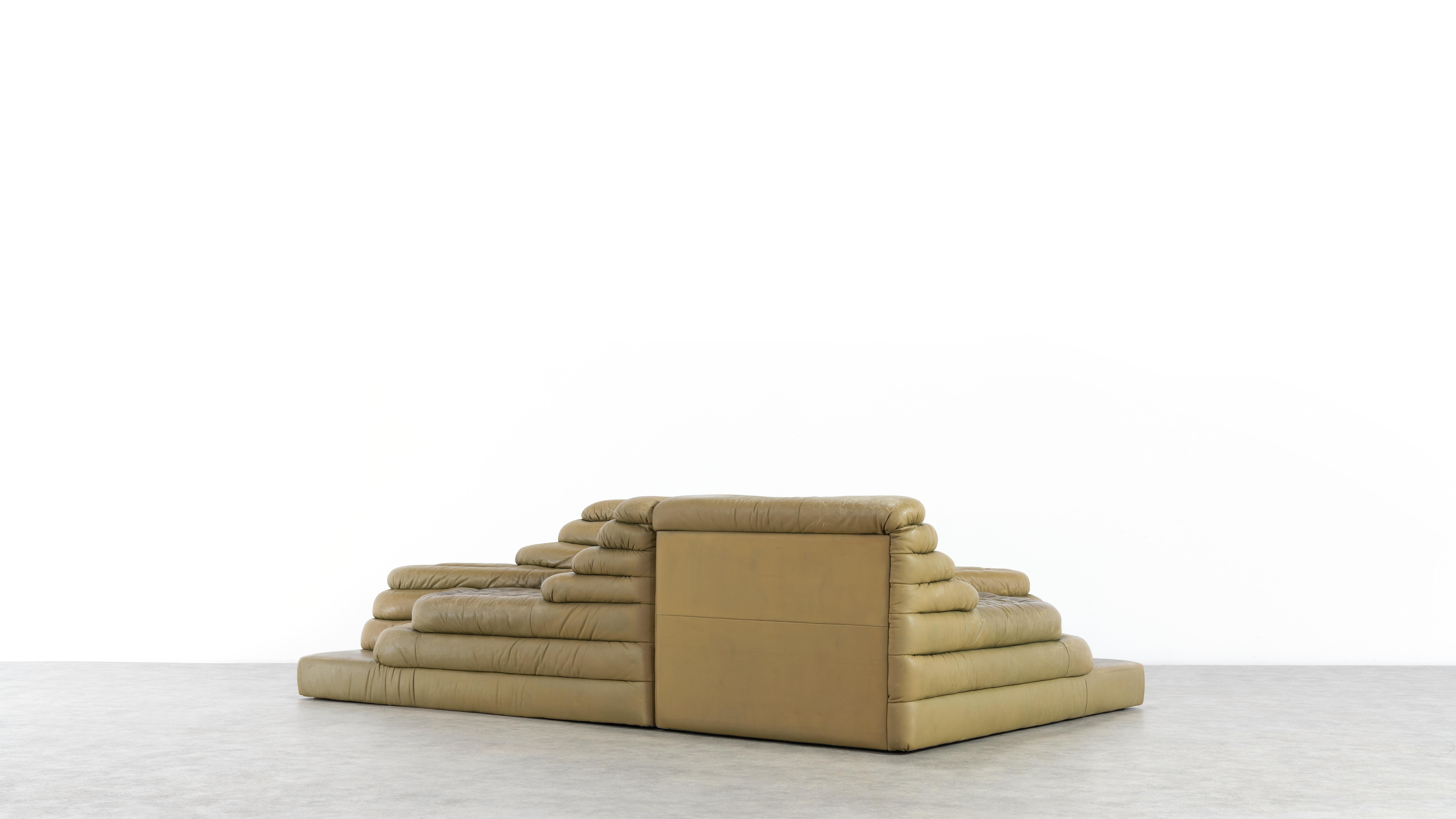 Swiss De Sede, 2 Terrazza Sofa DS1025 in Leather by Ubald Klug & Ueli Berger in 1972