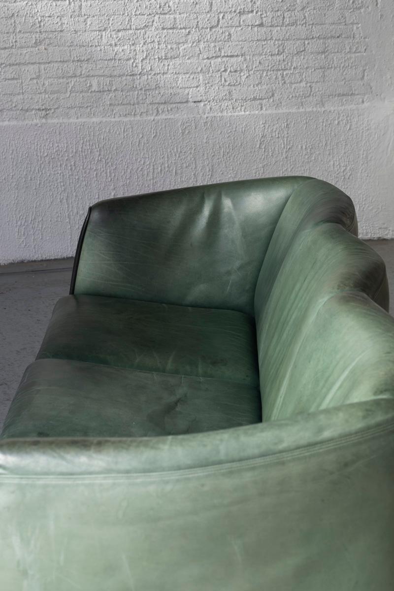 De Sede 3-Seater Sofa in Green Leather, Switzerland, 1970’s 5