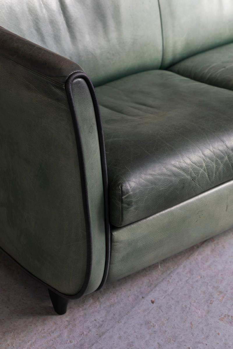 De Sede 3-Seater Sofa in Green Leather, Switzerland, 1970’s 9