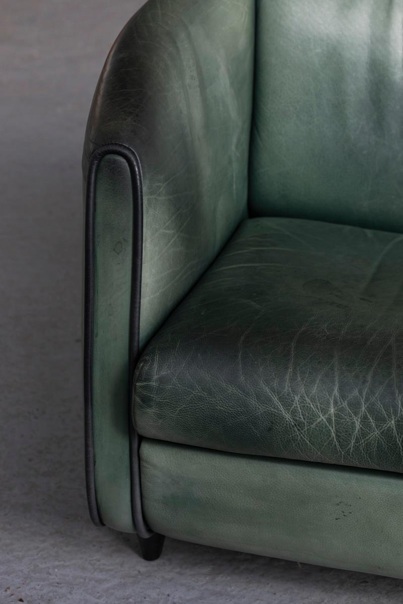 De Sede 3-Seater Sofa in Green Leather, Switzerland, 1970’s 10