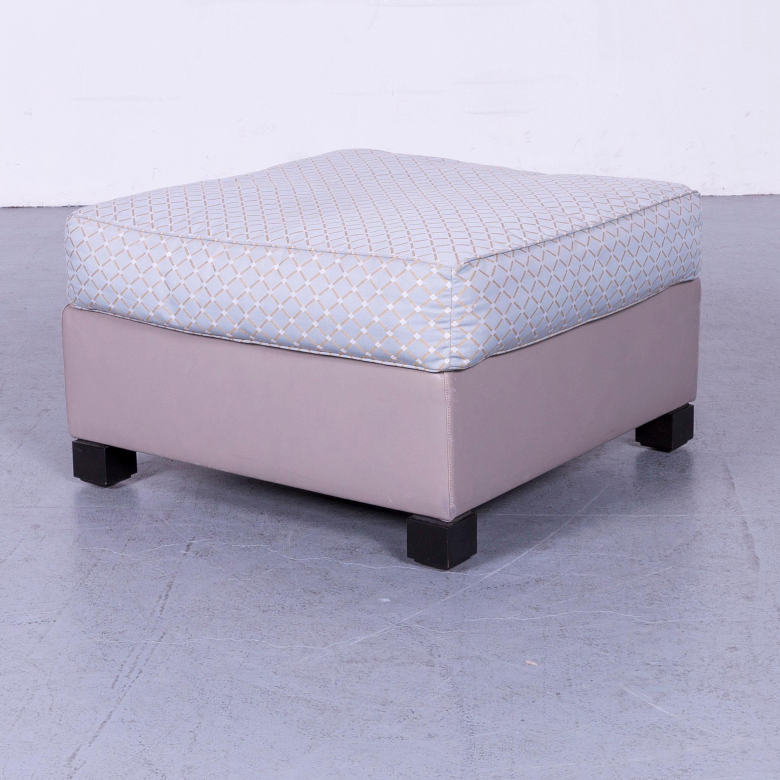 Swiss De Sede 3000 Edition Leather Fabric Foot-Stool Grey Bench For Sale