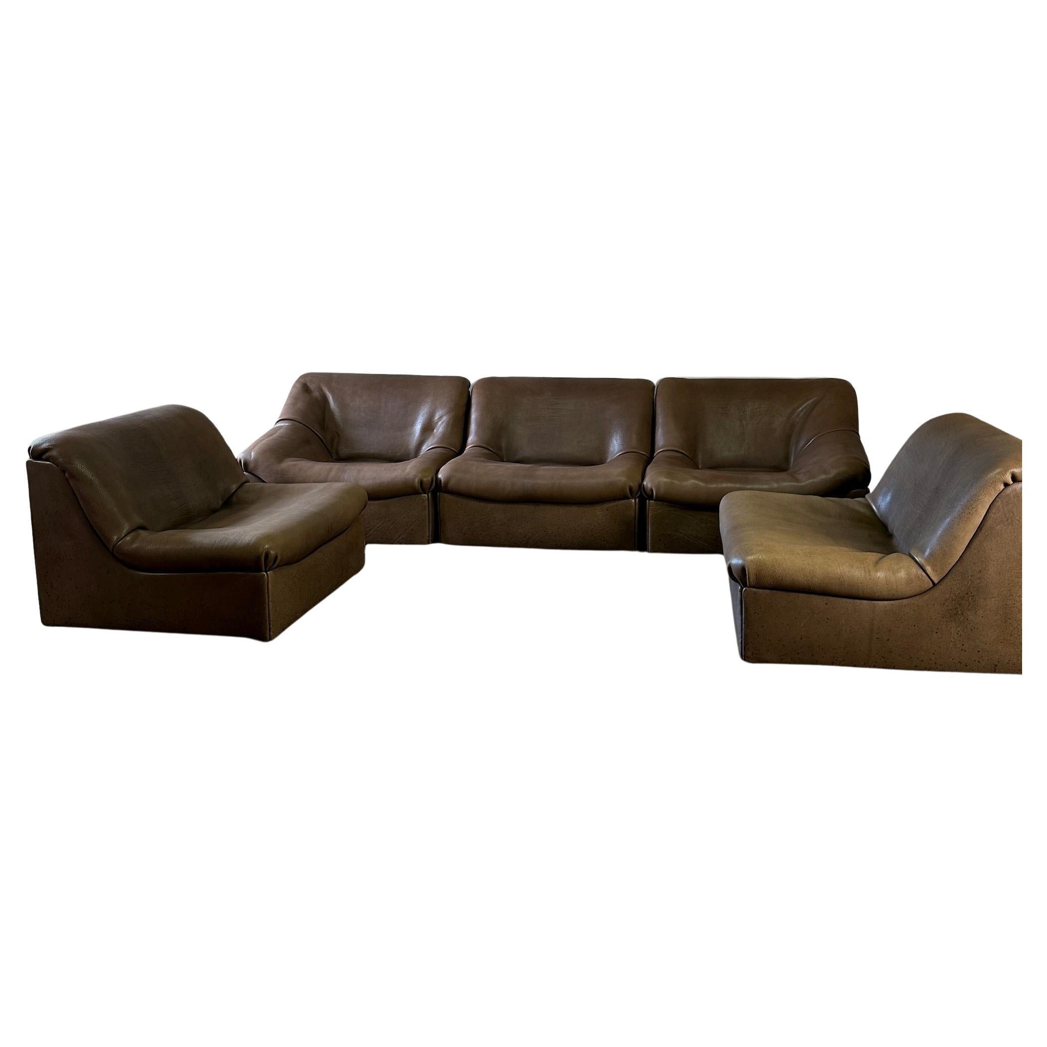De Sede 5 Piece Sectional Sofa For Sale