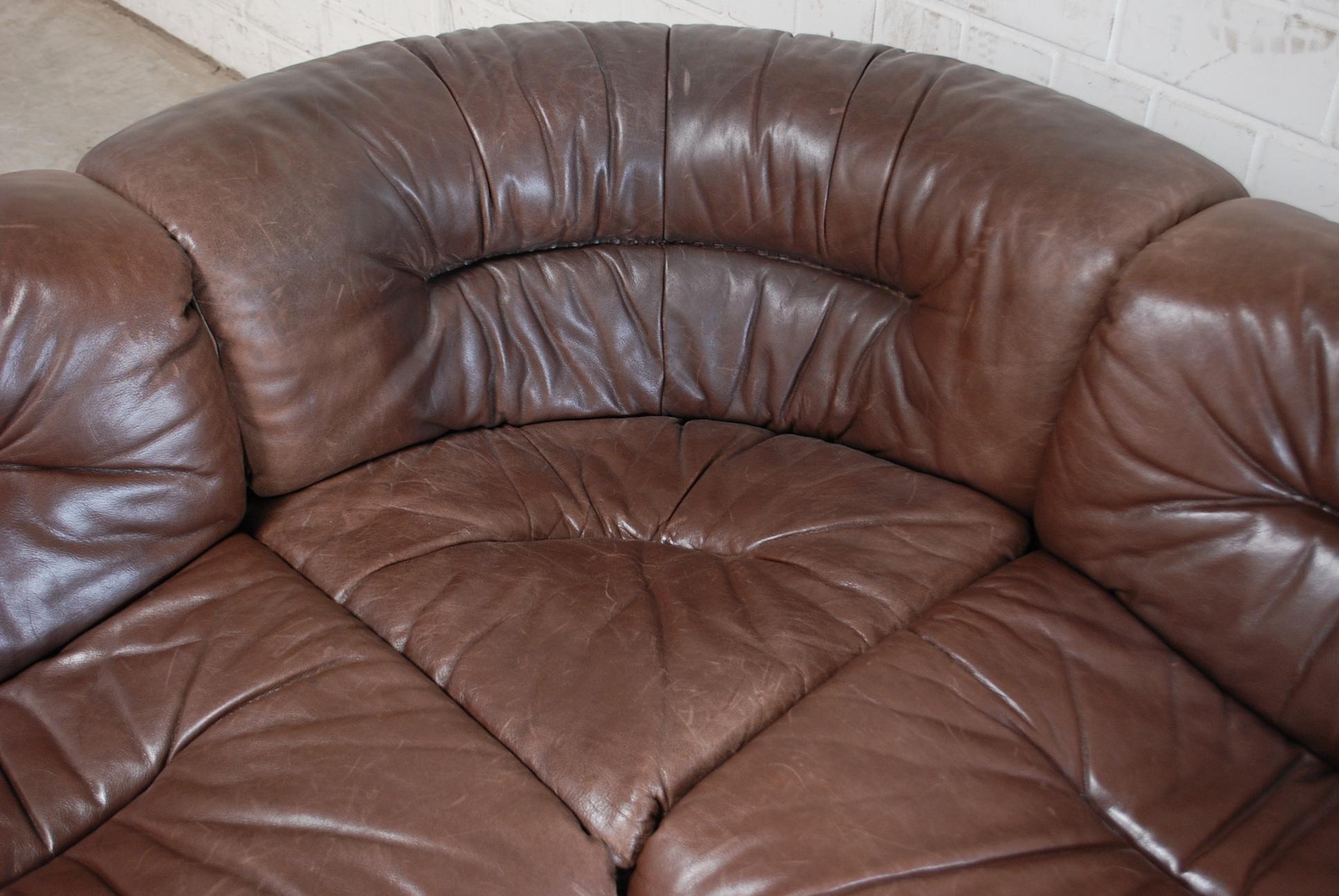 De Sede DS- 14  6x Modul Vintage Leather Sofa Brown 6