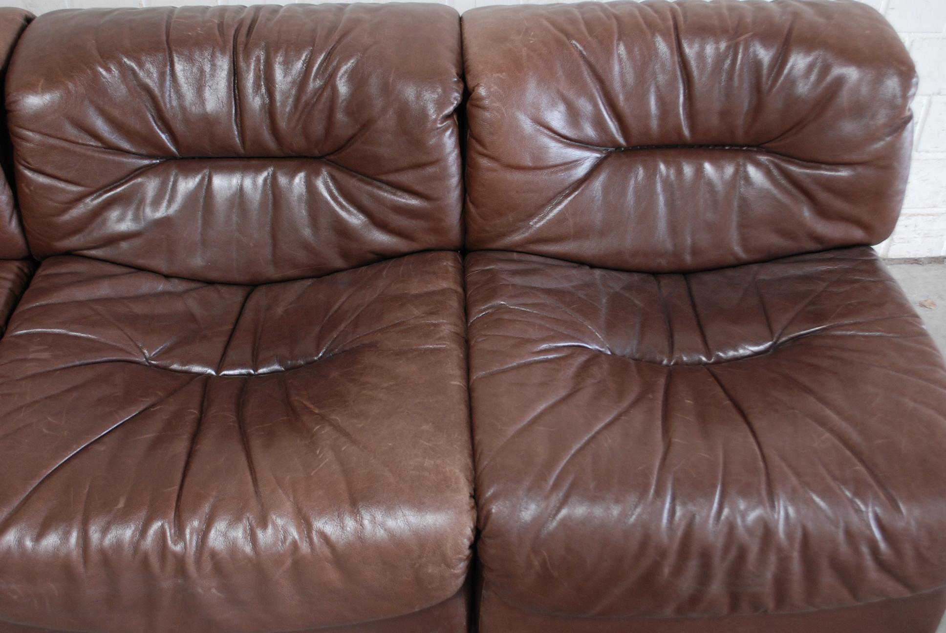 De Sede DS- 14  6x Modul Vintage Leather Sofa Brown 9
