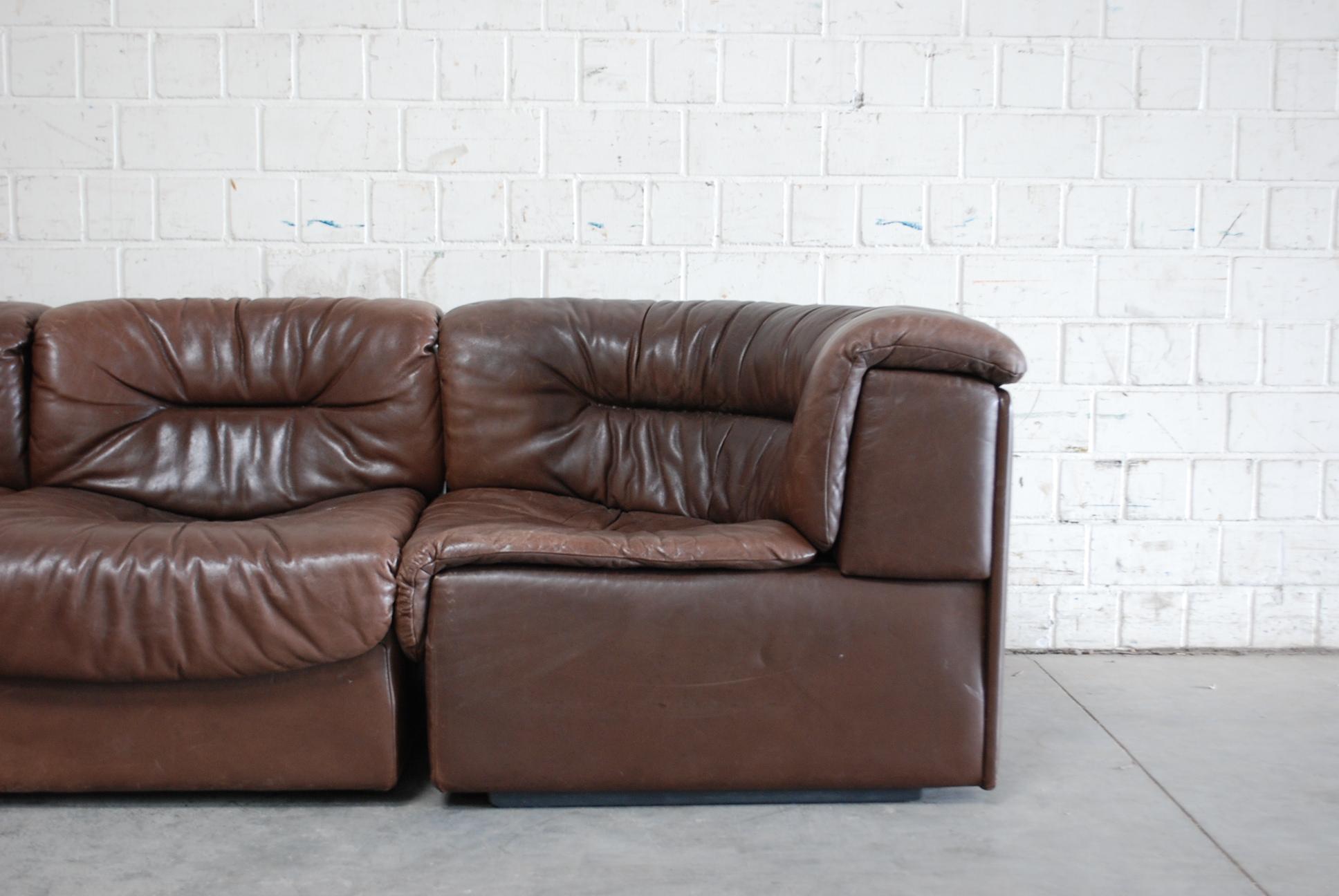 De Sede DS- 14  6x Modul Vintage Leather Sofa Brown 3